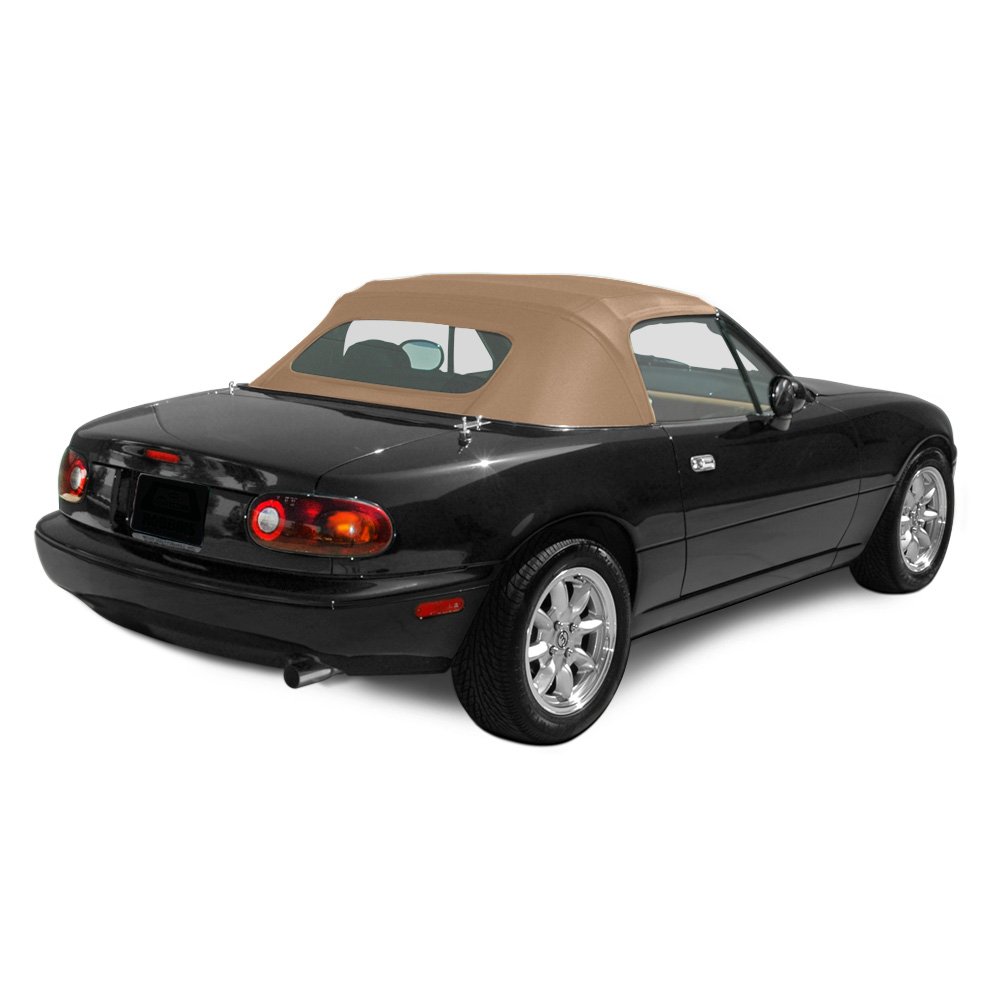 Sierra Auto Tops Convertible Top Replacement for 1990-1997 Mazda Miata MX5 - Cabrio Vinyl Light Tan | Durable Weatherproof Soft Top for Road Trips & Weekend Cruising