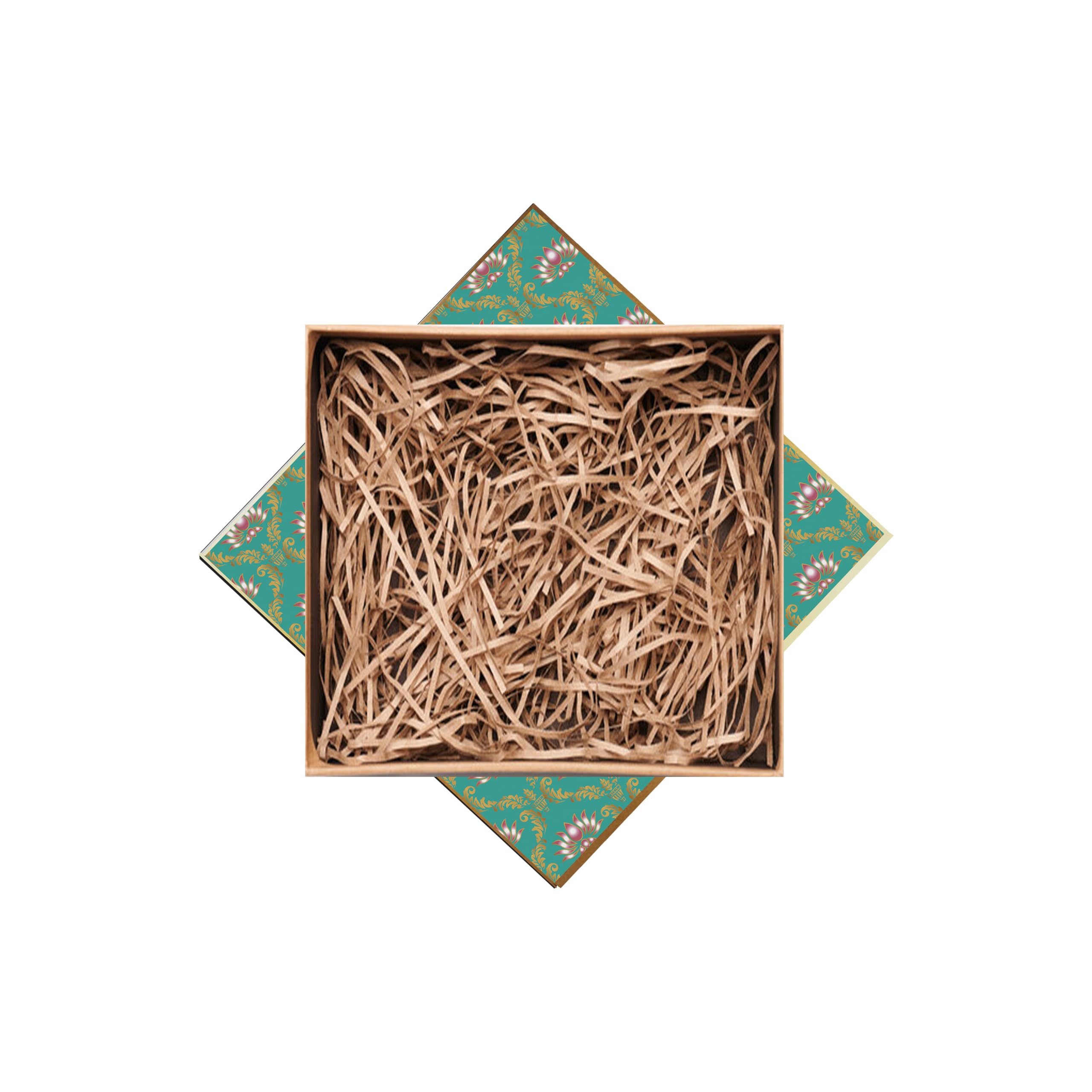 Eco-Friendly Green Lotus Gift Box for Packaging (25x25x10cm) - Holds Up to 2kg, Multipurpose Present Box for Birthdays, Weddings & Corporate Gifts - 1 Pack Sustainable Gift Hamper for All Occasions - Perfect for Chocolate, Wine & Luxury Gift Packaging