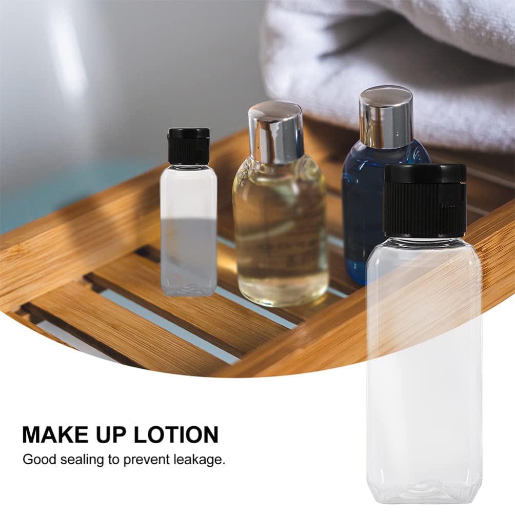 EXCLUZO 20 Pack Clear Travel Bottles 50ml - Leak-Proof Flip Top Refillable Toiletry Containers for Shampoo, Lotion, Conditioner & Cosmetics | Perfect for Air Travel, Gym, Camping & Vacation Essentials