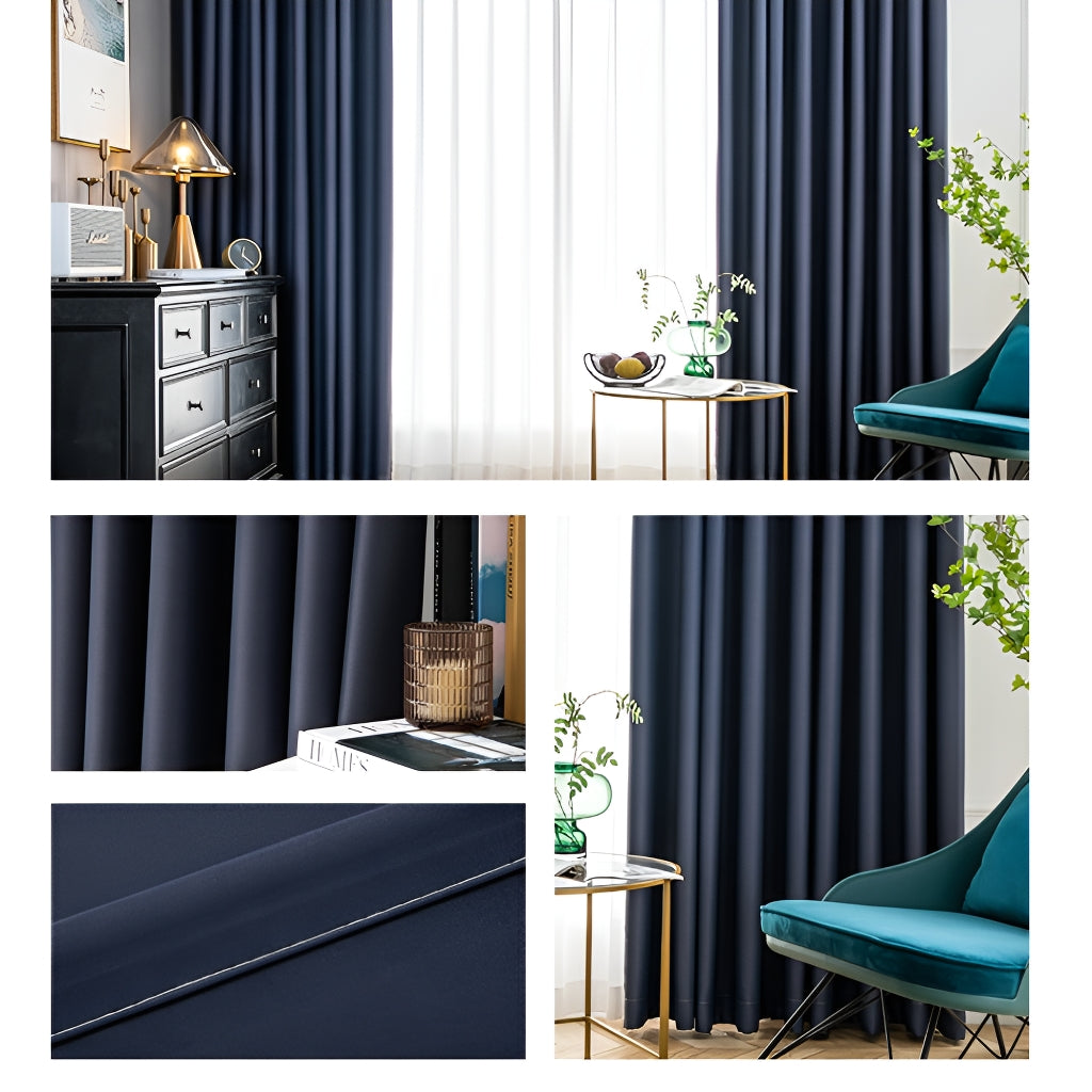 Jaliyah Solid Blackout Curtains for Bedroom - Custom Room Darkening Window Drapes for Better Sleep & Privacy - Thermal Insulated Noise Reducing Curtain Panels for Living Room, Nursery & Home Theater