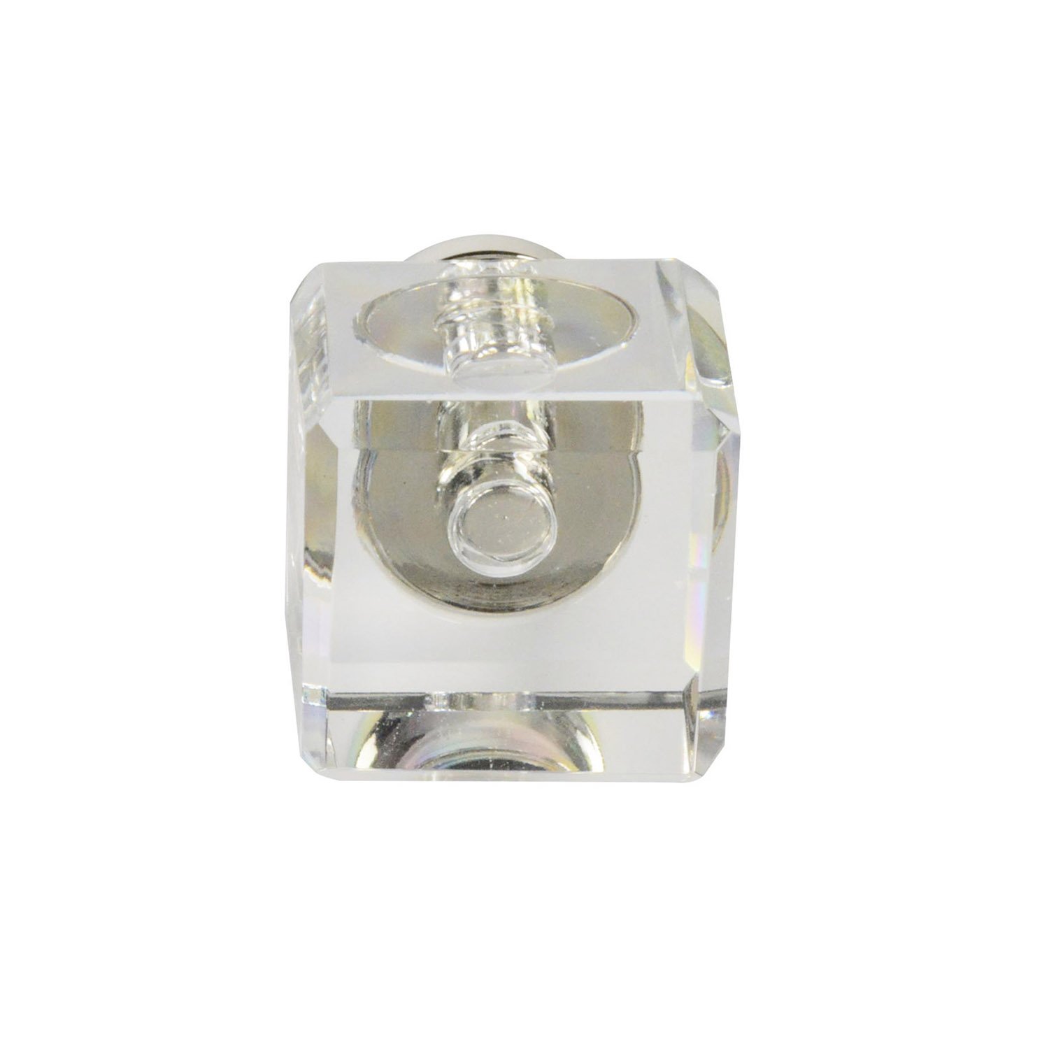 CKP #G-80 Premium Clear Glass Cabinet Knobs 1 inch (25mm) with Polished Nickel Base - 10 Pack for Kitchen Cabinets, Dressers & Furniture Hardware Upgrade