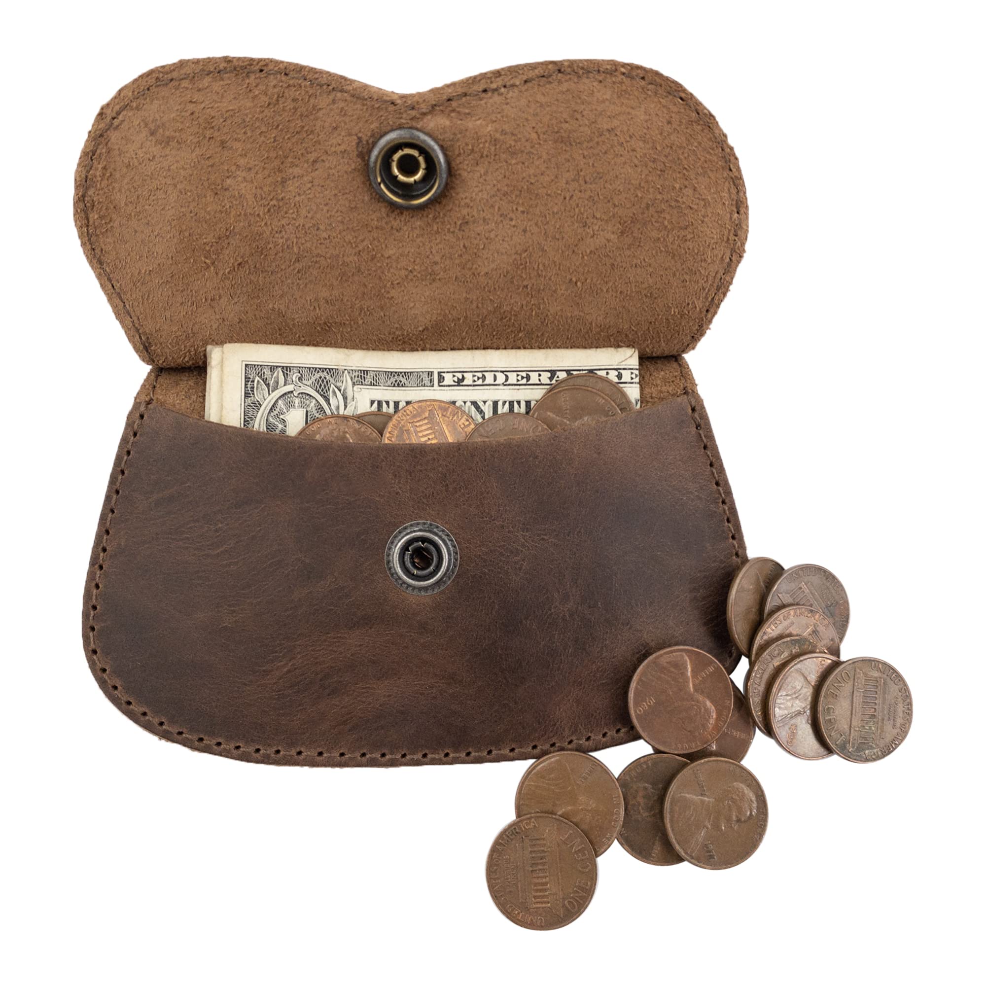 Handmade Full Grain Leather Cat Shape Wallet by Hide & Drink - Bourbon Brown | Stylish & Durable Women's Accessory for Everyday Use & Gift Giving