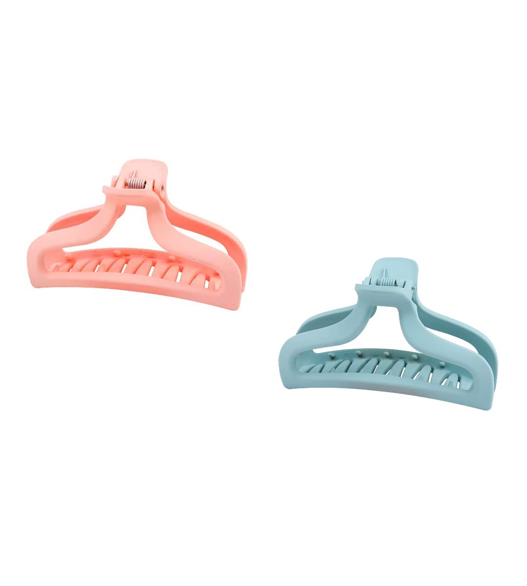 STYLEDOSE 2-Pack Matte Acrylic Hair Claws - Solid Color Simple Hair Clips for Women & Girls, Non-Slip Barrettes Hair Accessories (Multicolor) - Perfect for School, Work, Parties and Everyday Hairstyles