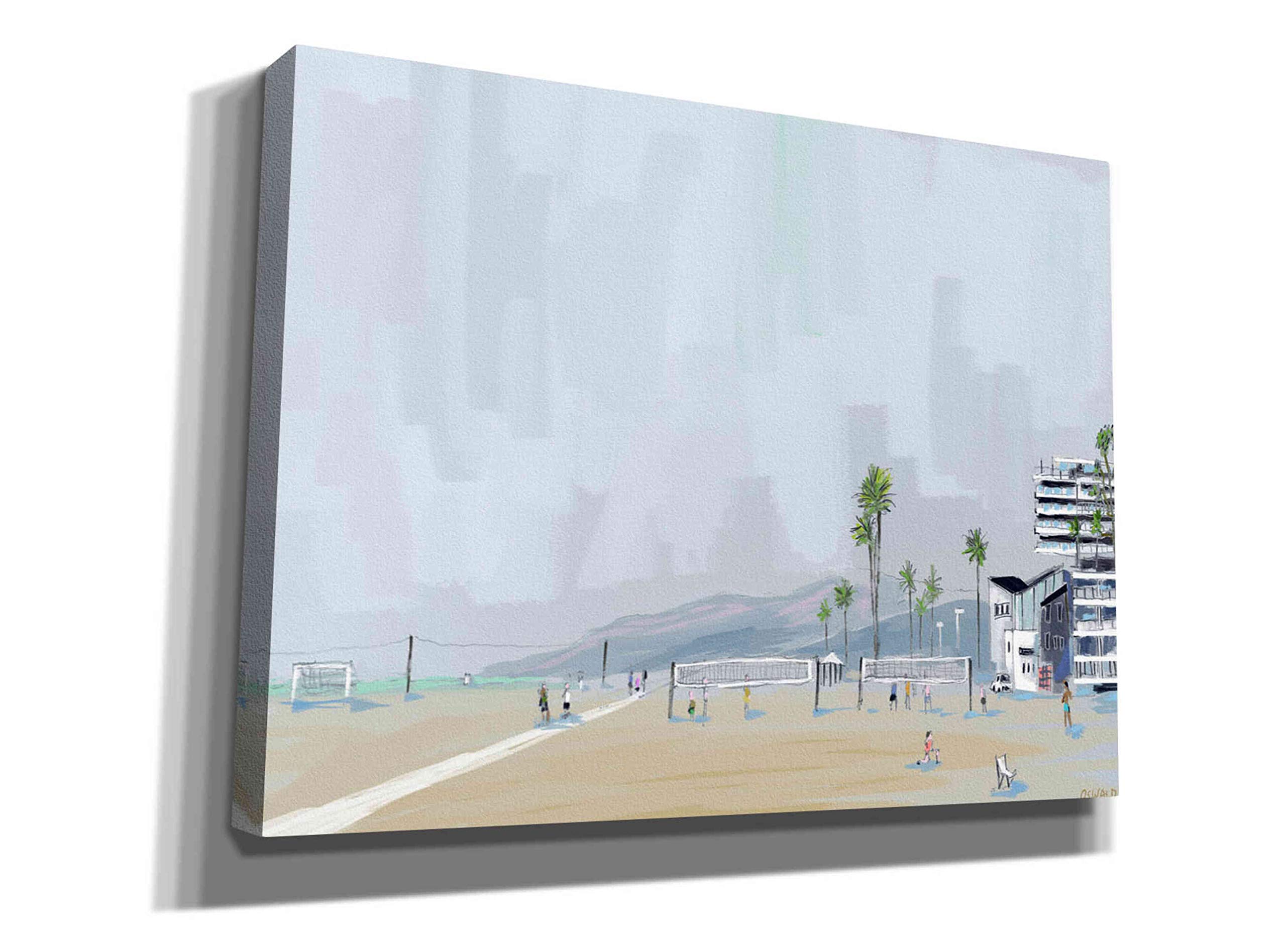 Pete Oswald 'Annenberg Beach House' Canvas Wall Art - 54x40 Inches - Coastal Decor for Living Room, Bedroom & Office
