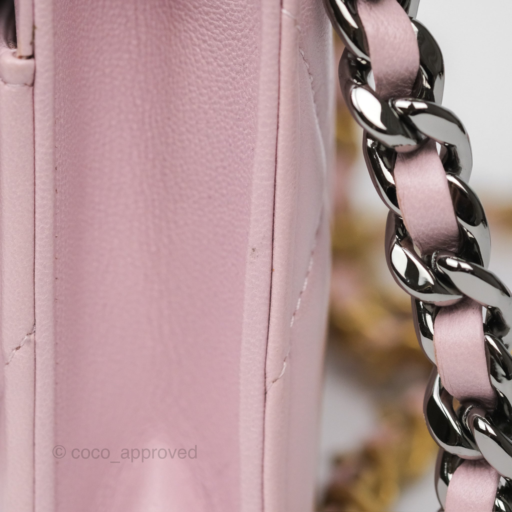 Chanel 19 Wallet on Chain WOC Light Pink Lambskin Mixed Hardware Bag - Luxury Crossbody Purse for Women | Perfect for Date Night, Shopping & Evening Events