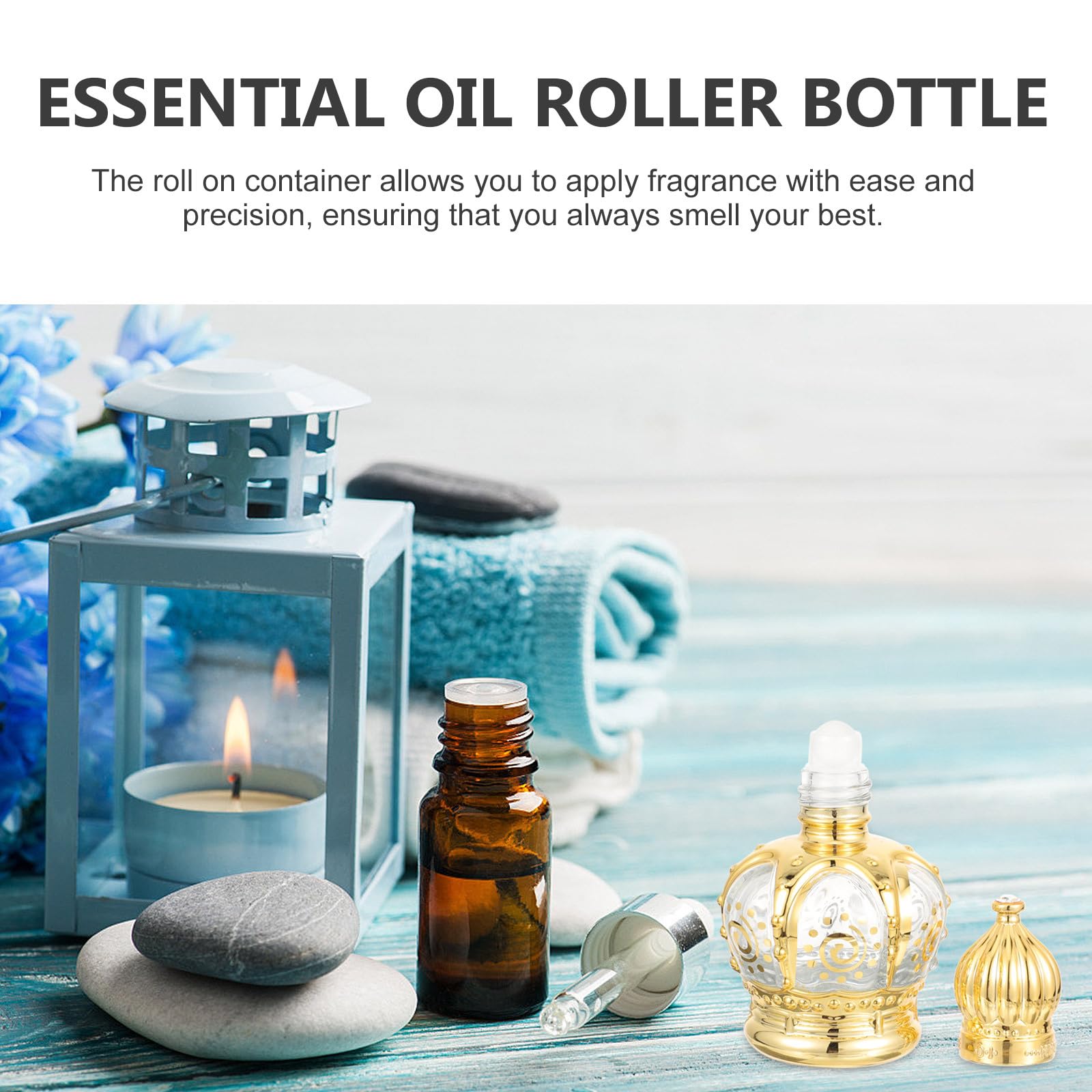 Homoyoyo 2-Pack 10ml Empty Glass Essential Oil Bottles with Crown Cap - Travel-Sized Perfume & Aromatherapy Containers for DIY Blends, Gifts, and Decorative Storage