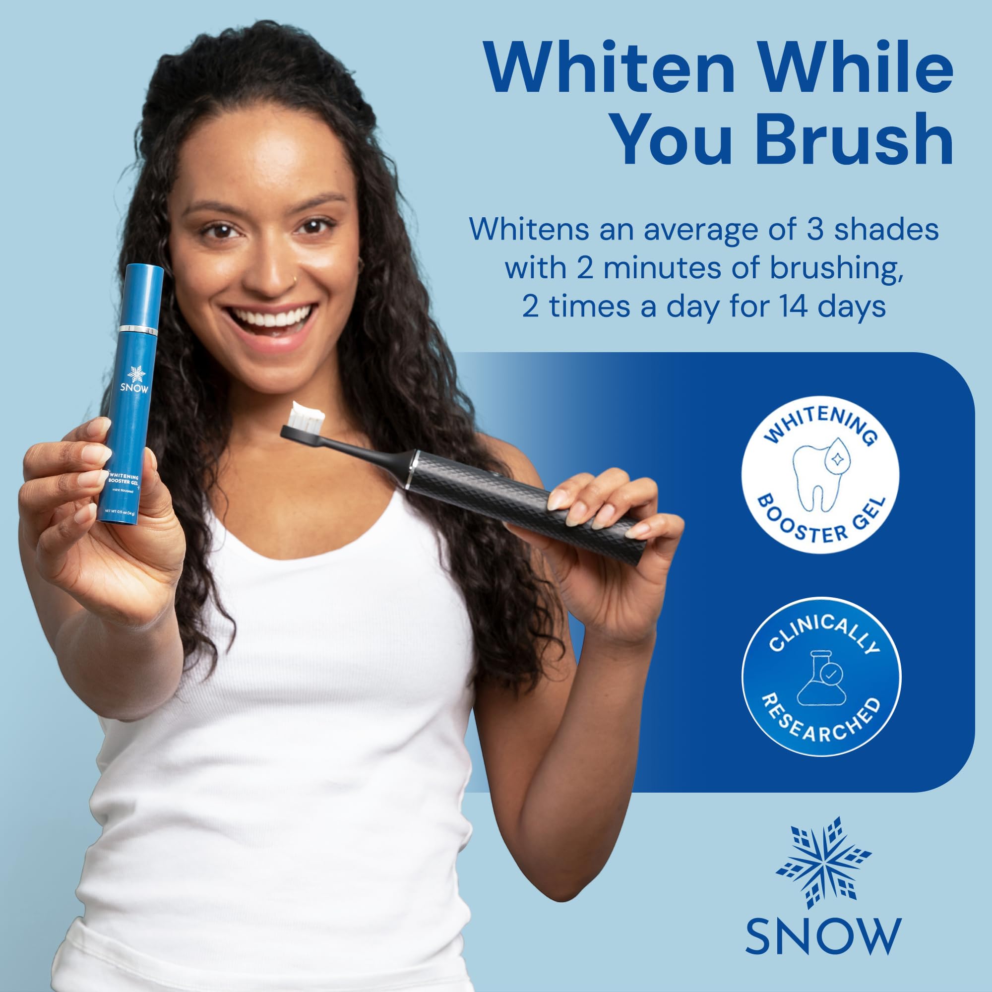 Snow Teeth Whitening Gel - Vegan Hydrogen Peroxide Whitening Gel with Xylitol for Stain Removal & Teeth Brightening (18g) - Add to Toothpaste for Whiter Smile - Perfect for Daily Oral Care & Special Occasions