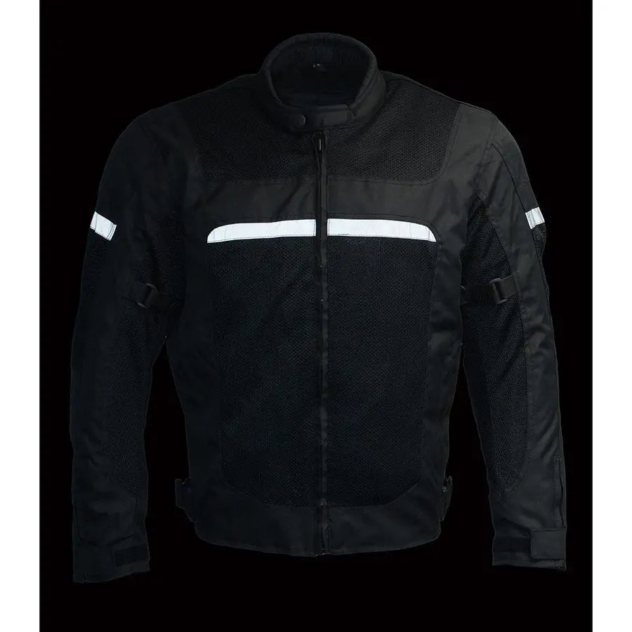 Milwaukee Leather Men's Mesh & Nylon Combo Racer Jacket - Lightweight Motorcycle Jacket for Men - Perfect for Riding, Racing & Outdoor Adventures