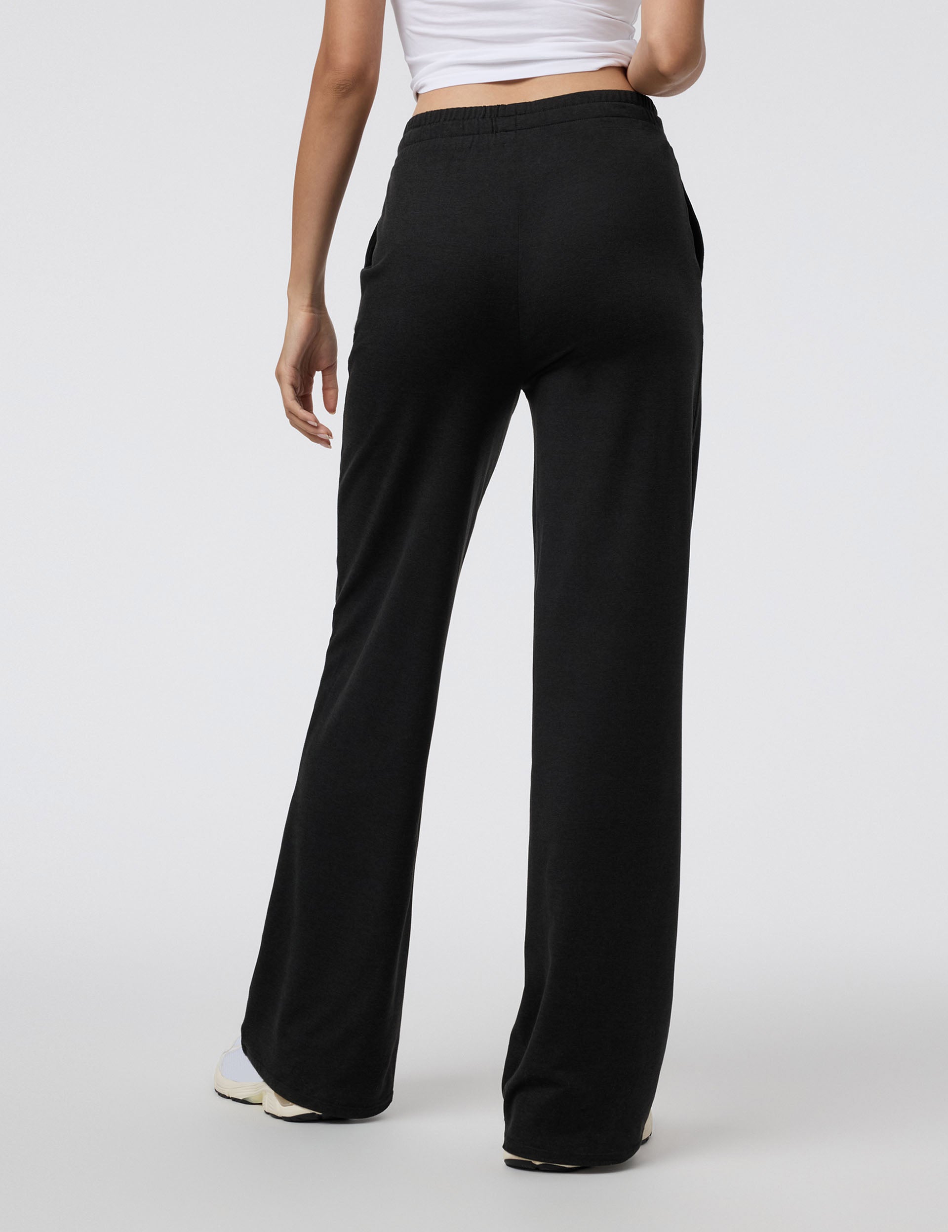 Halo Essential Wideleg Pants - Black Heather | Comfortable Women's Casual Trousers for Work, Travel & Everyday Wear
