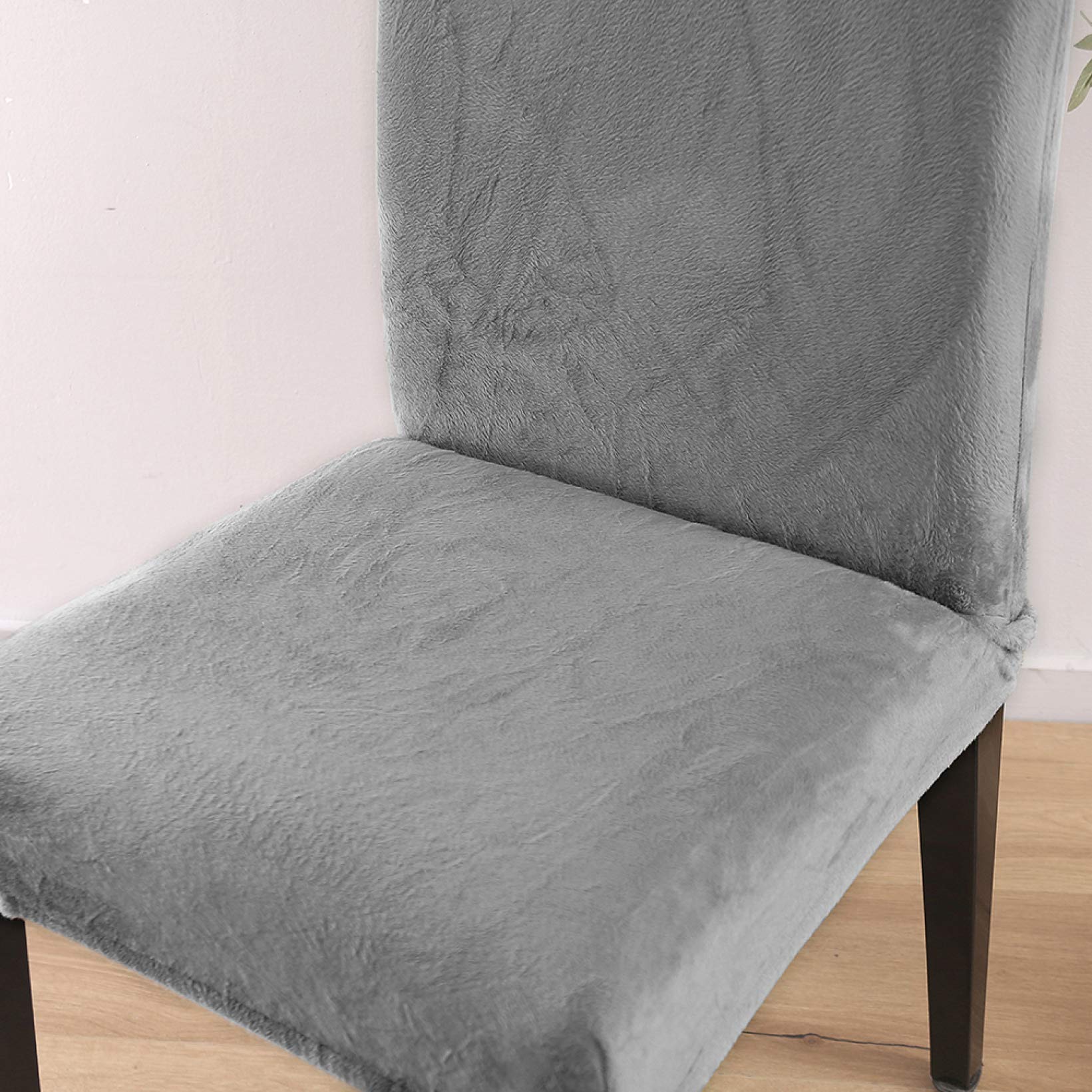 YURASIKU 1PC Soft Plush Universal Chair Cover - Stretchable Furniture Protector Slipcover for Dining Room, Home, Hotel, Kitchen & Banquet - Perfect for Home Decor, Pet Protection & Spill Prevention