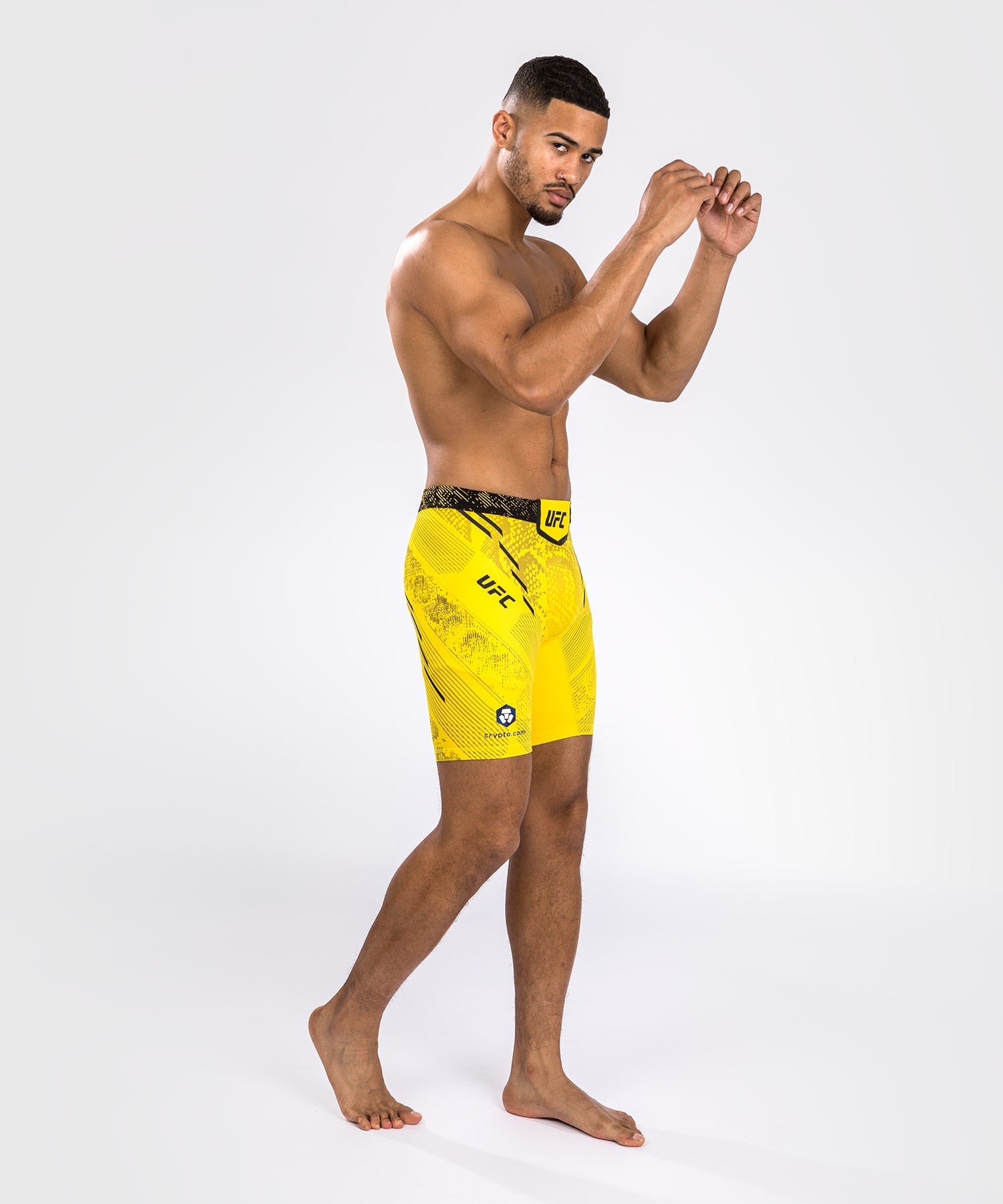 Venum UFC Adrenaline Personalized Authentic Fight Night MMA Shorts for Men - Yellow | Vale Tudo Training & Competition Gear for UFC Fans & Fighters