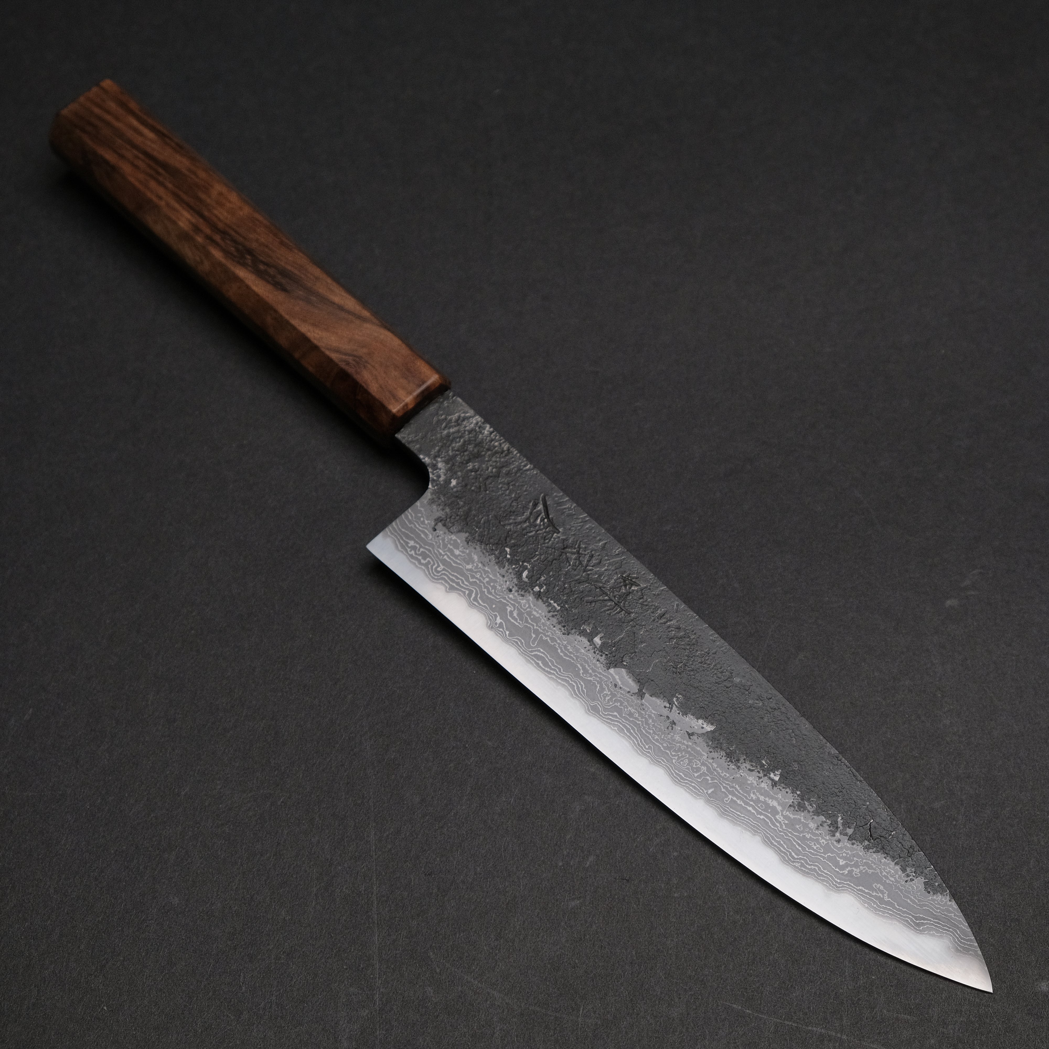 Premium Ajikataya White #2 Nashiji Damascus Petty Knife 150mm - Handcrafted Japanese Kitchen Knife with Octagonal Magnolia Wood Handle (#62) - Perfect for Slicing, Dicing & Precision Cutting in Professional & Home Kitchens