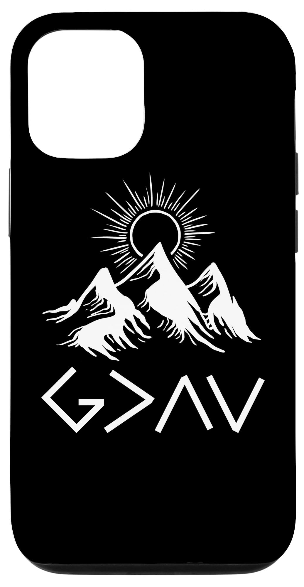 iPhone 12/12 Pro Christian Religious Phone Case - Mountain God Design with Inspirational Quote - Perfect Gift for Believers & Church Members