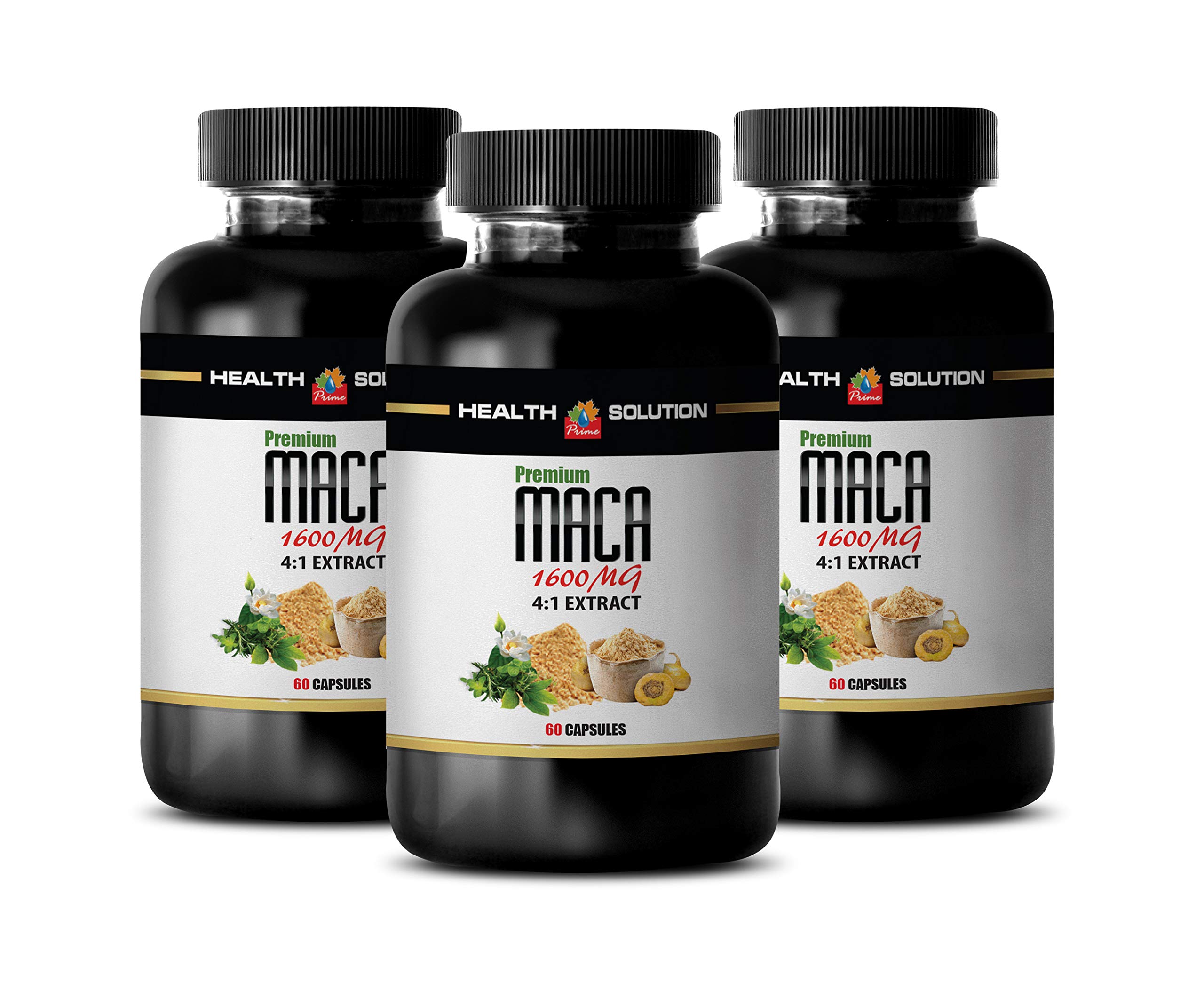Premium Mood Probiotics for Women & Men with 4:1 MACA Extract - 1600mg Red Maca Capsules (3 Bottles, 180 Capsules) - Supports Energy, Hormonal Balance & Gut Health for Daily Wellness
