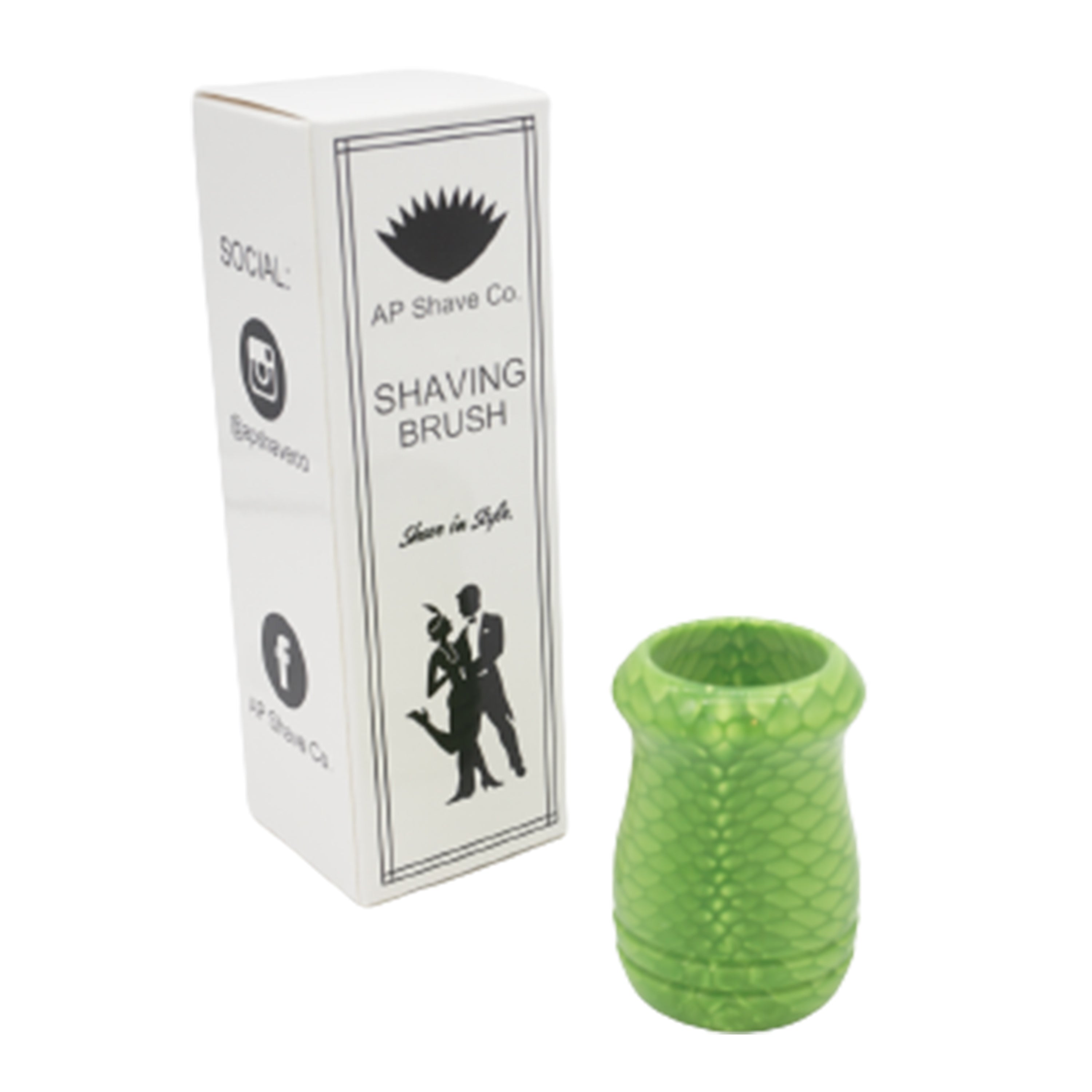 Premium Green Snakeskin Handmade Shaving Brush Handle - Fits 24mm & 26mm Knots - Perfect for Wet Shaving & Grooming Gifts for Men