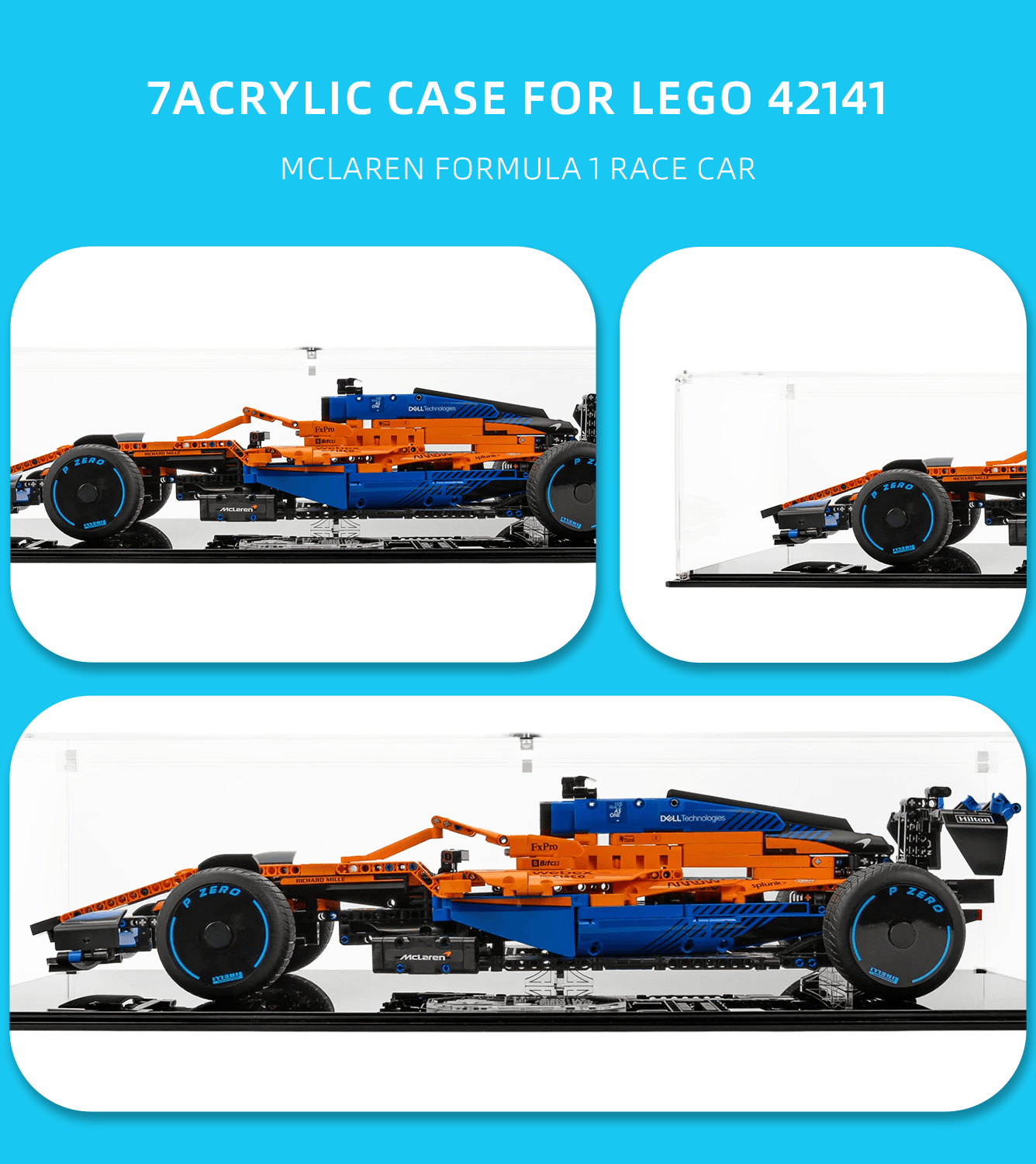 LEGO McLaren Formula 1 Race Car 42141 Display Case - Premium Acrylic Showcase for Collectible Model Cars - Perfect for Home Office Decor & Toy Car Collection Protection