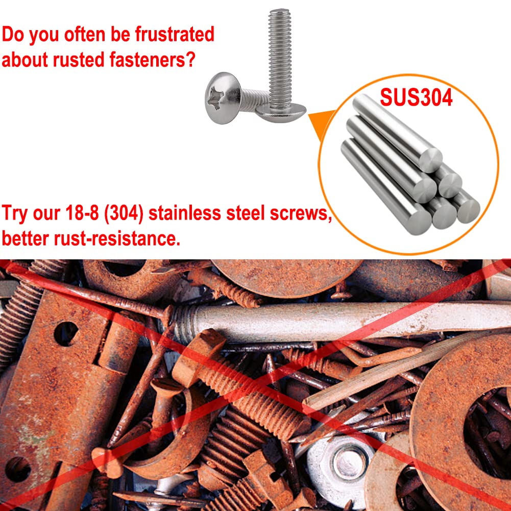 40-Pack M4 x 30mm Stainless Steel Machine Screws for Cabinet Drawer Knob - Durable 304 Steel Truss Head Bolts for Home Furniture Assembly