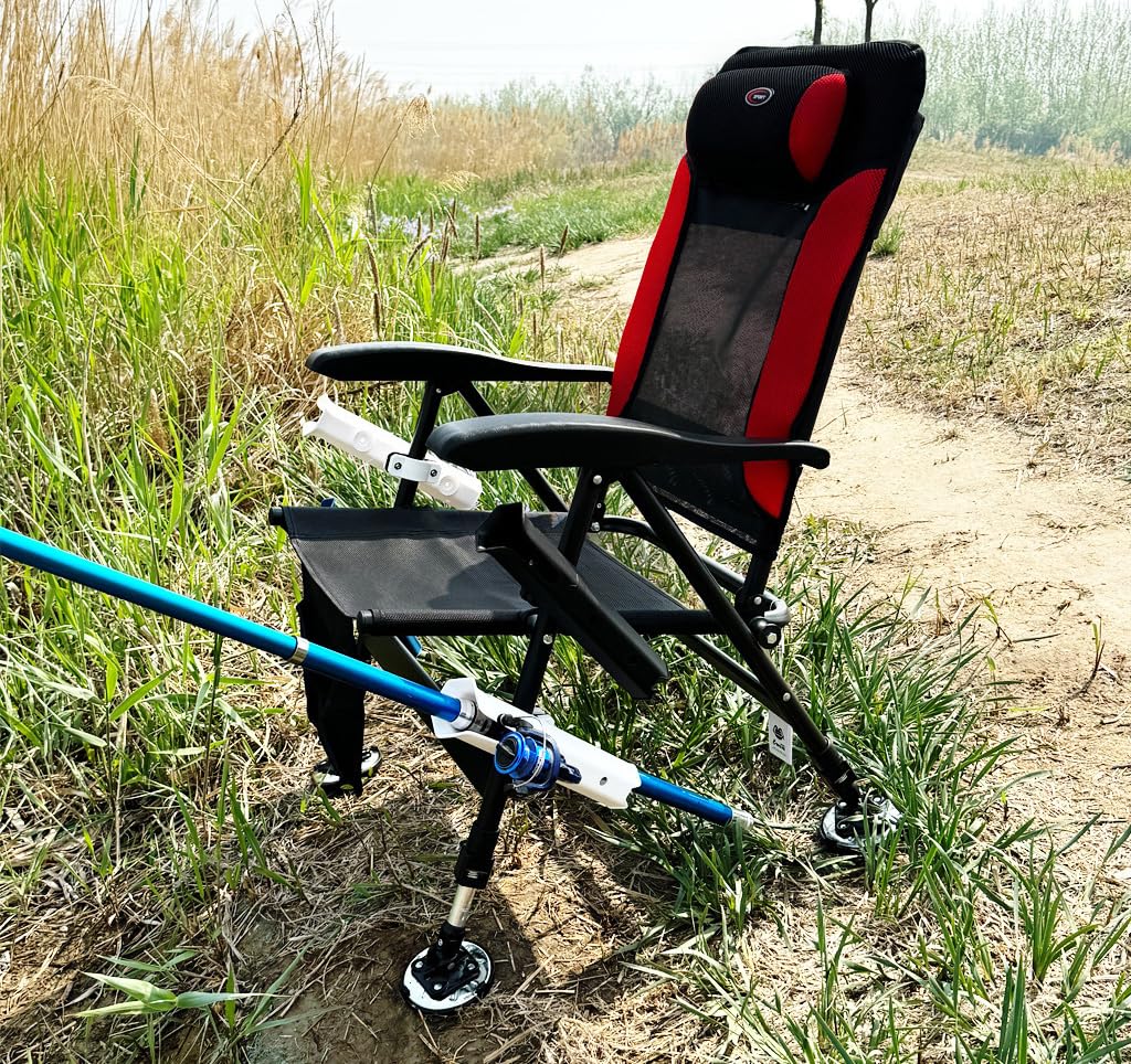 Fishing Rod Holder for Folding Wagon Carts, Garden Carts & Bikes - Beach & Car Fishing Chair Accessory - Secure Pole Rack Rest - Perfect for Outdoor Fishing, Camping & Beach Trips