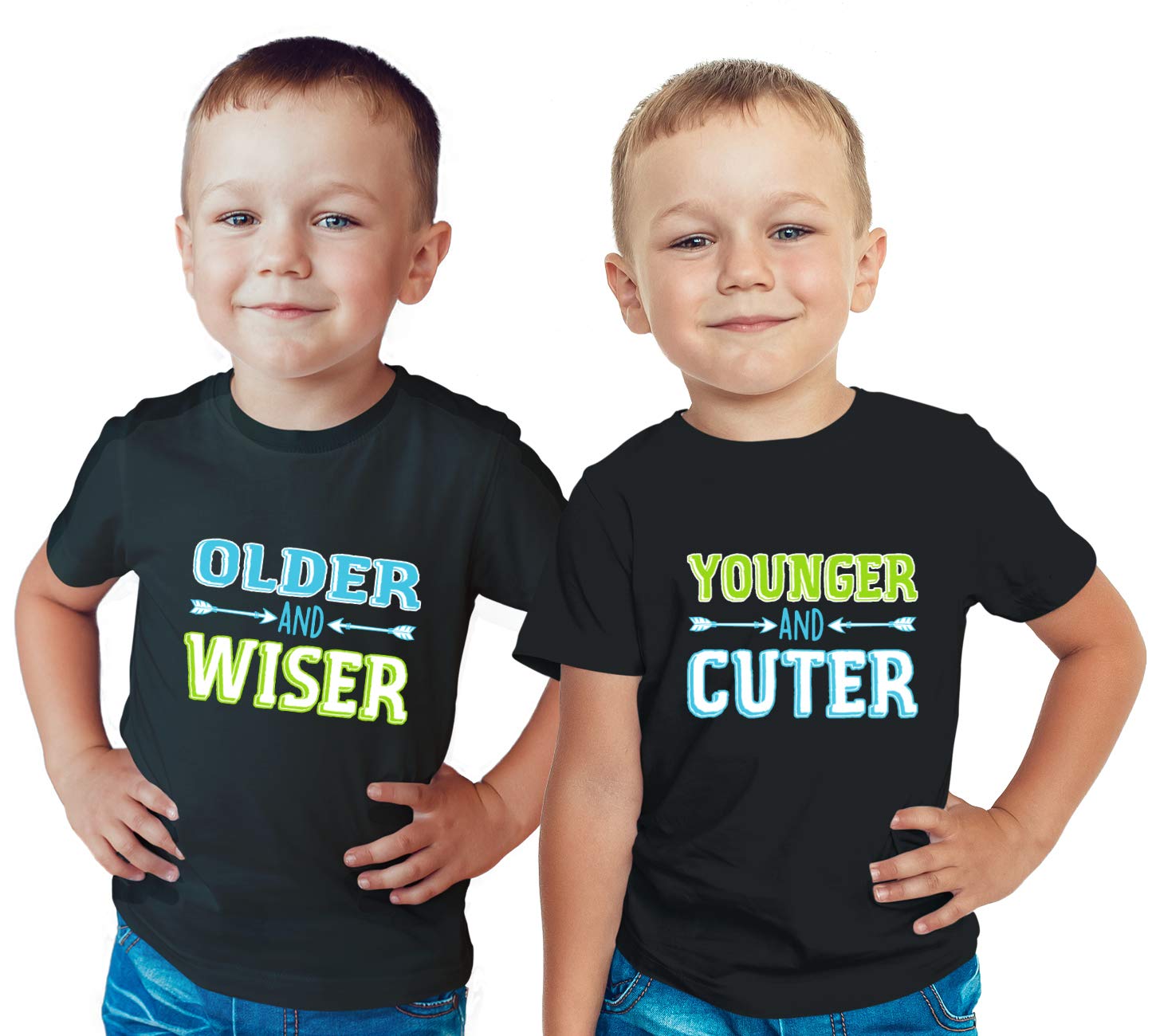 Matching Twin Boys T-Shirts Set - 2 Pack Cute & Comfortable Outfits for Brothers - Perfect for Family Photos, Birthdays & Twin Events