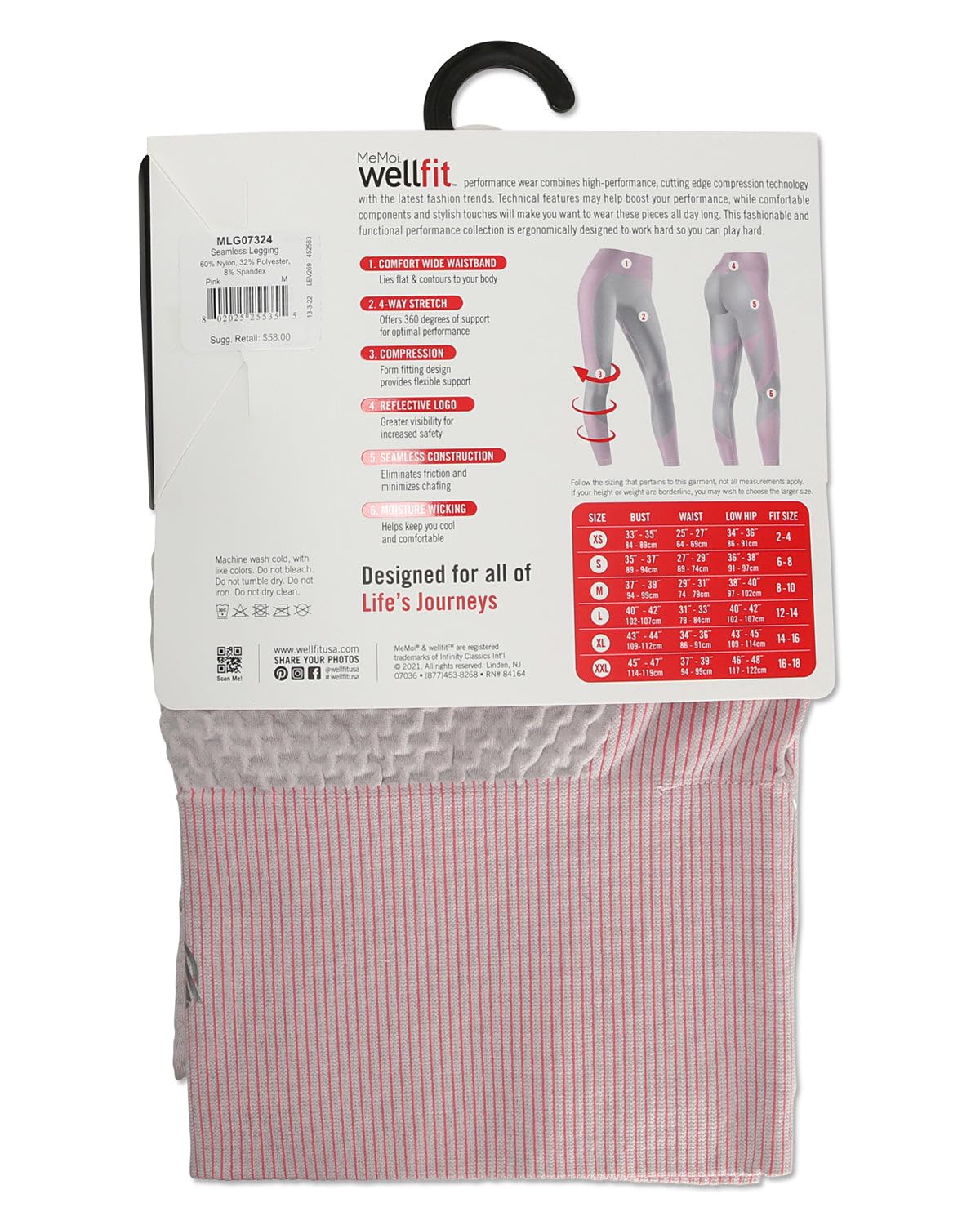 MeMoi Wellfit Women's Seamless Shaping High-Waist Performance Leggings - Yoga, Running & Workout Tights for Gym, Fitness & Everyday Wear