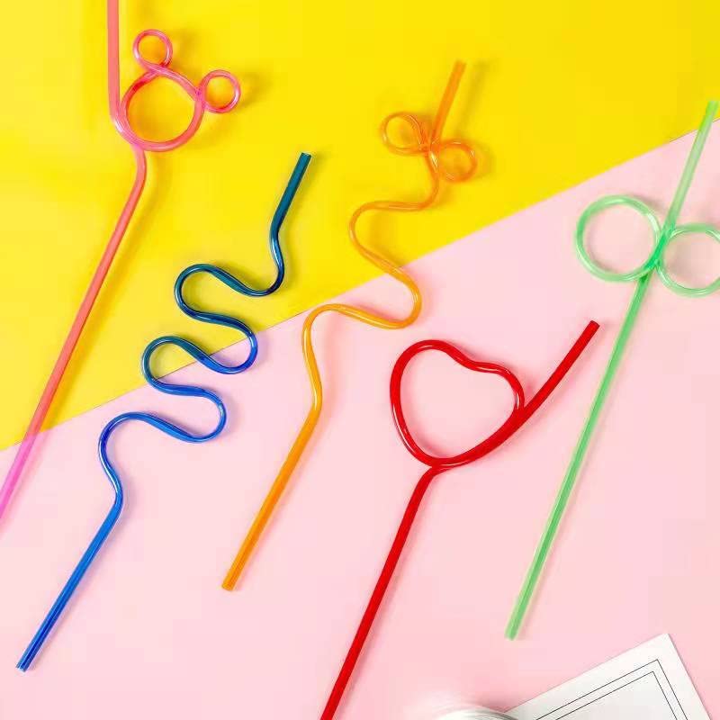 36 Pcs Colorful Reusable Crazy Straws for Kids - Fun Silly Drinking Straws for Birthday Parties, Summer Drinks & Smoothies - BPA-Free Plastic Straws for Juice, Milkshakes & Cocktails