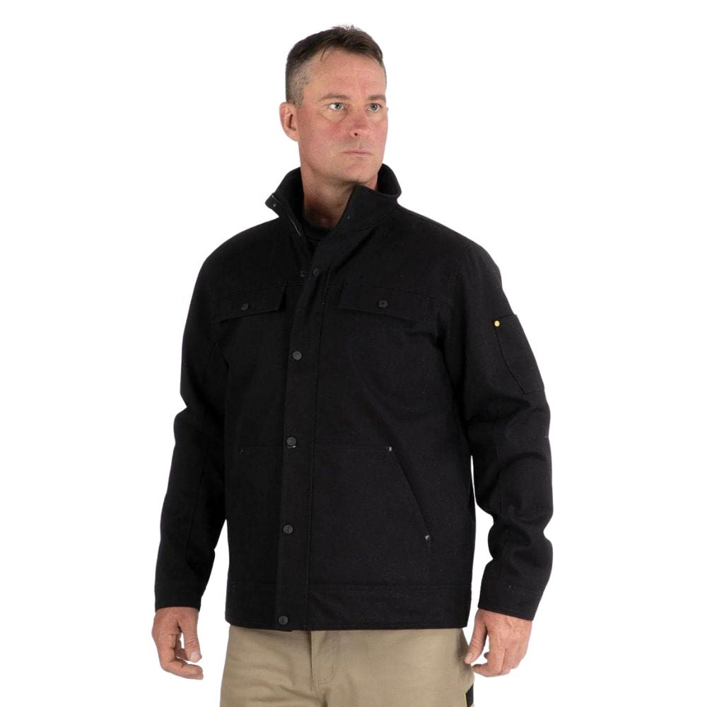 CAT Men's Insulated Utility Winter Work Jacket - Heavy Duty Waterproof Cold Weather Jacket for Construction & Outdoor Work (Black) - Ideal for Snow Removal, Hunting & Winter Job Sites