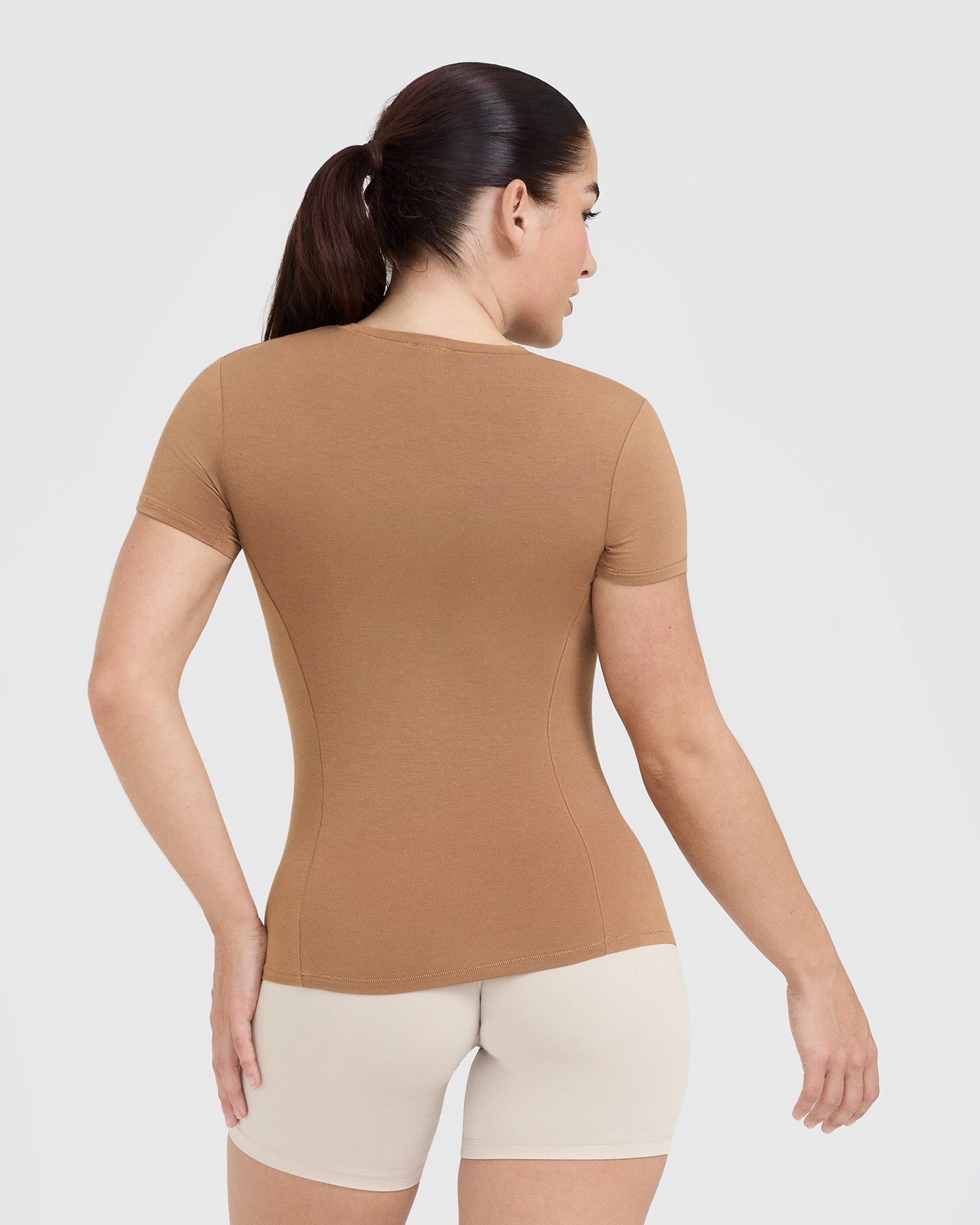 Mellow™ Soft Short Sleeve T-Shirt for Women - Comfortable Cotton Crew Neck Tee in Nude 3 | Perfect for Casual Wear, Layering & Everyday Outfits