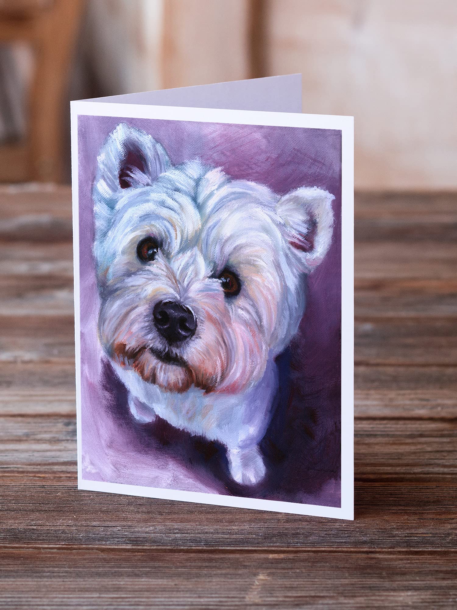 Whatsup Westie Greeting Cards and Envelopes - Pack of 8 Blank A7 Cards (5x7 Inches) for Birthdays, Thank You Notes & Special Occasions | Whimsical West Highland Terrier Design