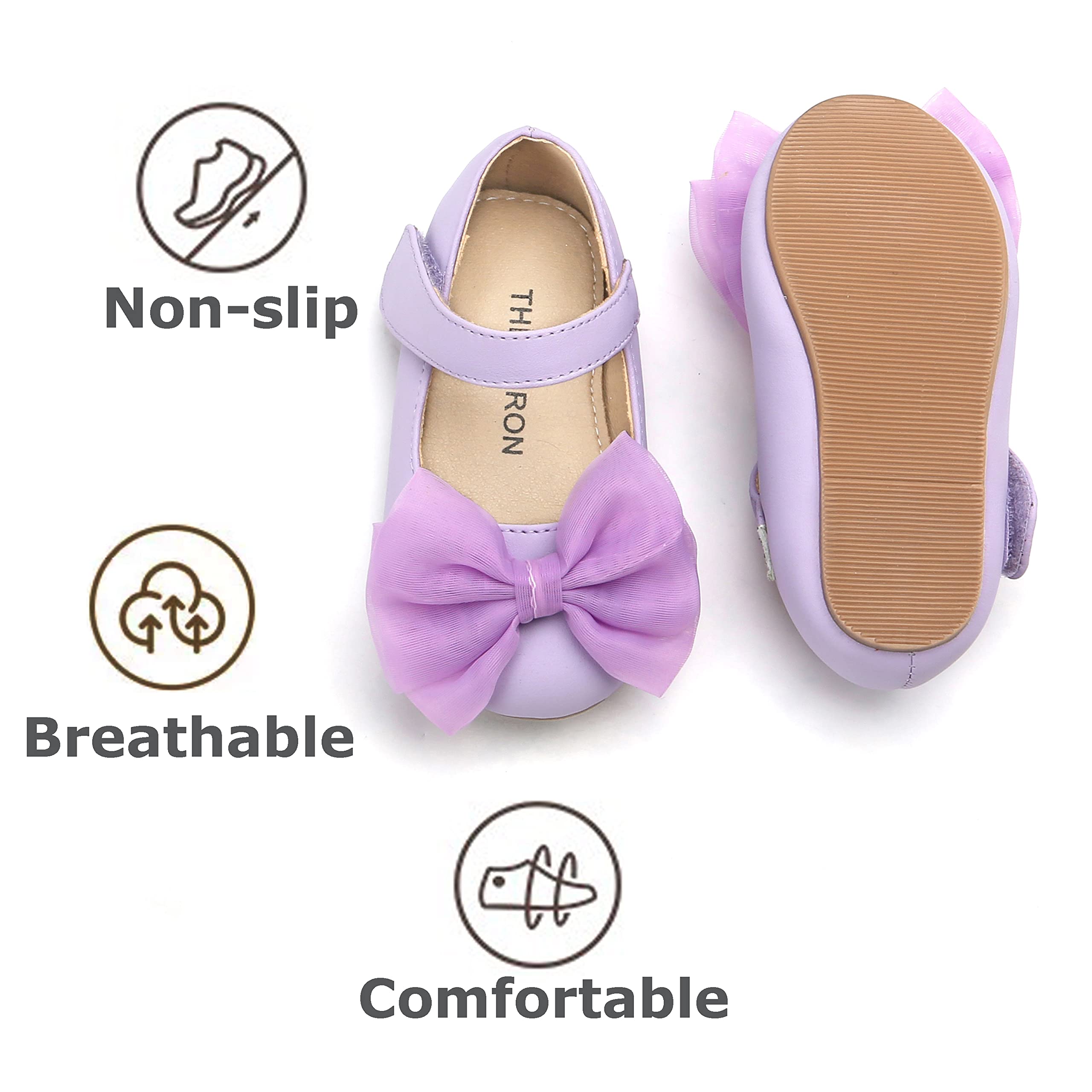 THEE BRON Toddler Girls Mary Jane Flats - Cute Ballerina Dress Shoes for Little Girls | Perfect for Weddings, Parties & Special Occasions