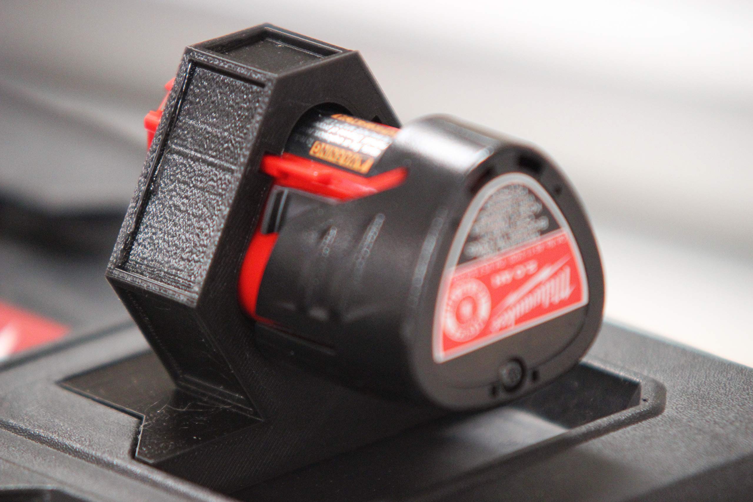Milwaukee M12 Battery Holster Adapter - Compatible with Packout System | Secure Power Tool Battery Storage for Jobsite & Workshop Organization