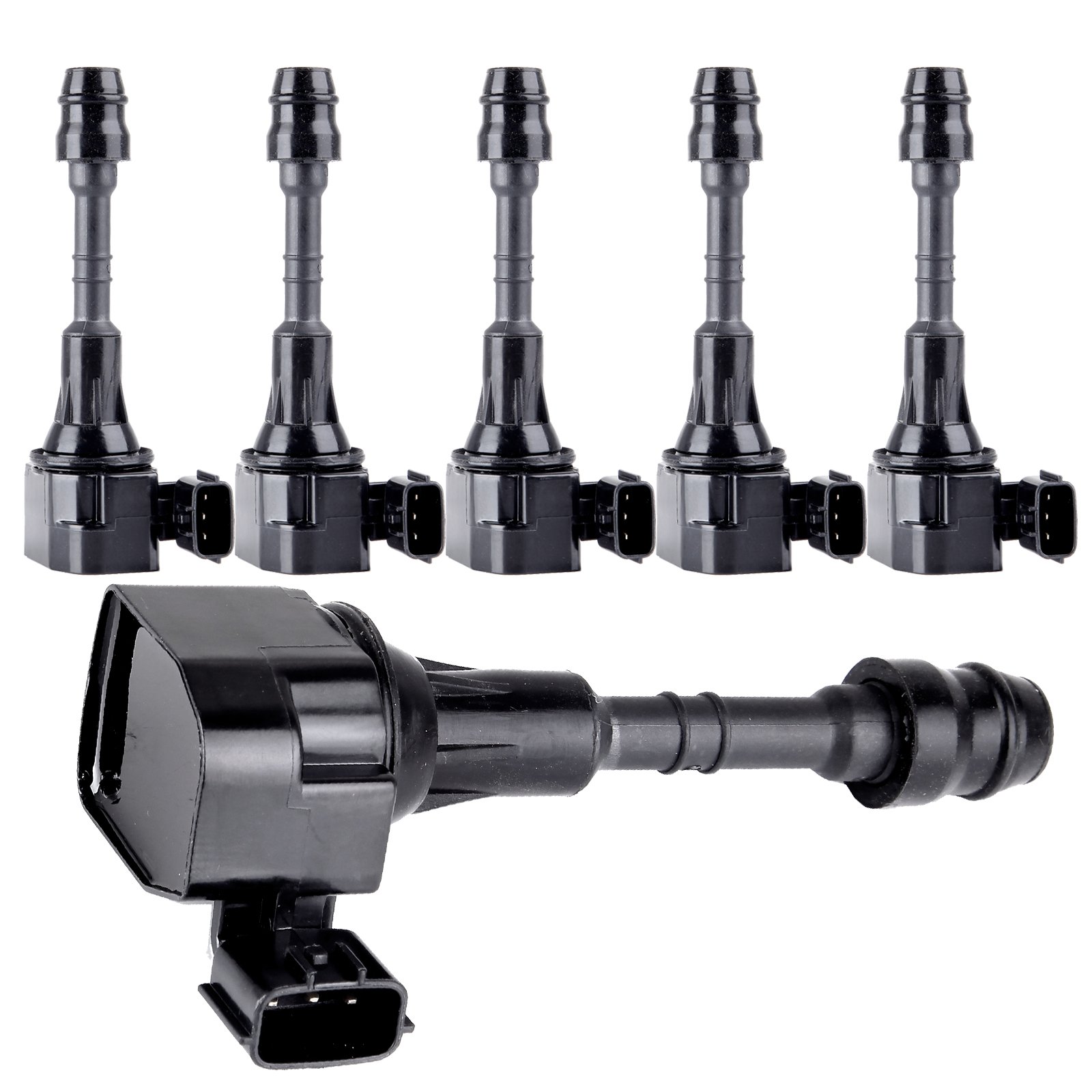 6-Pack Ignition Coil Set UF349 Compatible with 2005-2013 Nissan Frontier 4-Door Crew Cab Pickup 4.0L - Replaces 5C1403, 224338J115, 224338J11C - Perfect for Engine Performance & Smooth Driving
