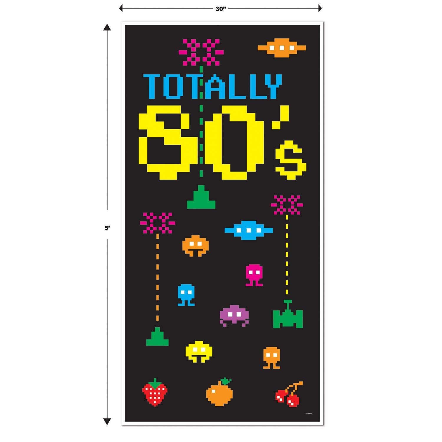 12 Pack Beistle 80's Party Door Covers - Retro Disco Theme Party Decorations for Birthday, Halloween & Themed Events - Perfect for Home, School or Office Decor