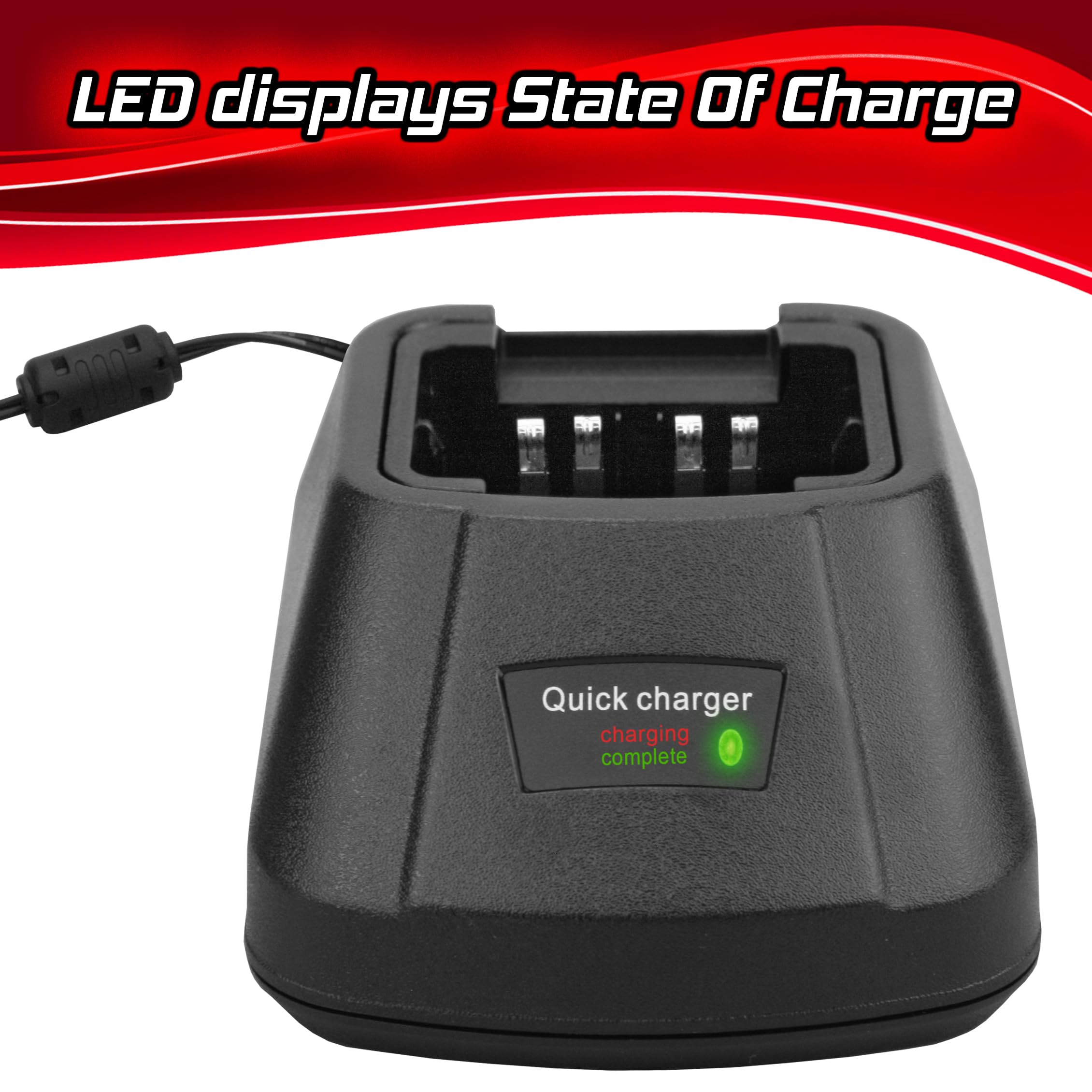 Motorola XTS 2500/3000/3500 Single Bay Rapid Desk Charger - Fast Charging Station for Two-Way Radios | Perfect for Police, Security & Emergency Responders