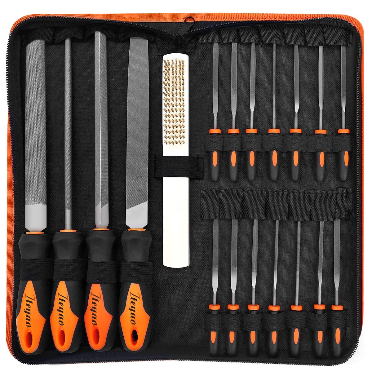 19-Piece Metal File Hand Tool Set - T12 Drop Forged Alloy Steel Files with Portable Case - Professional Rasp & Handle Files for Metalworking, Woodworking & DIY Projects - Perfect for Home Workshops, Automotive Repair & Crafting