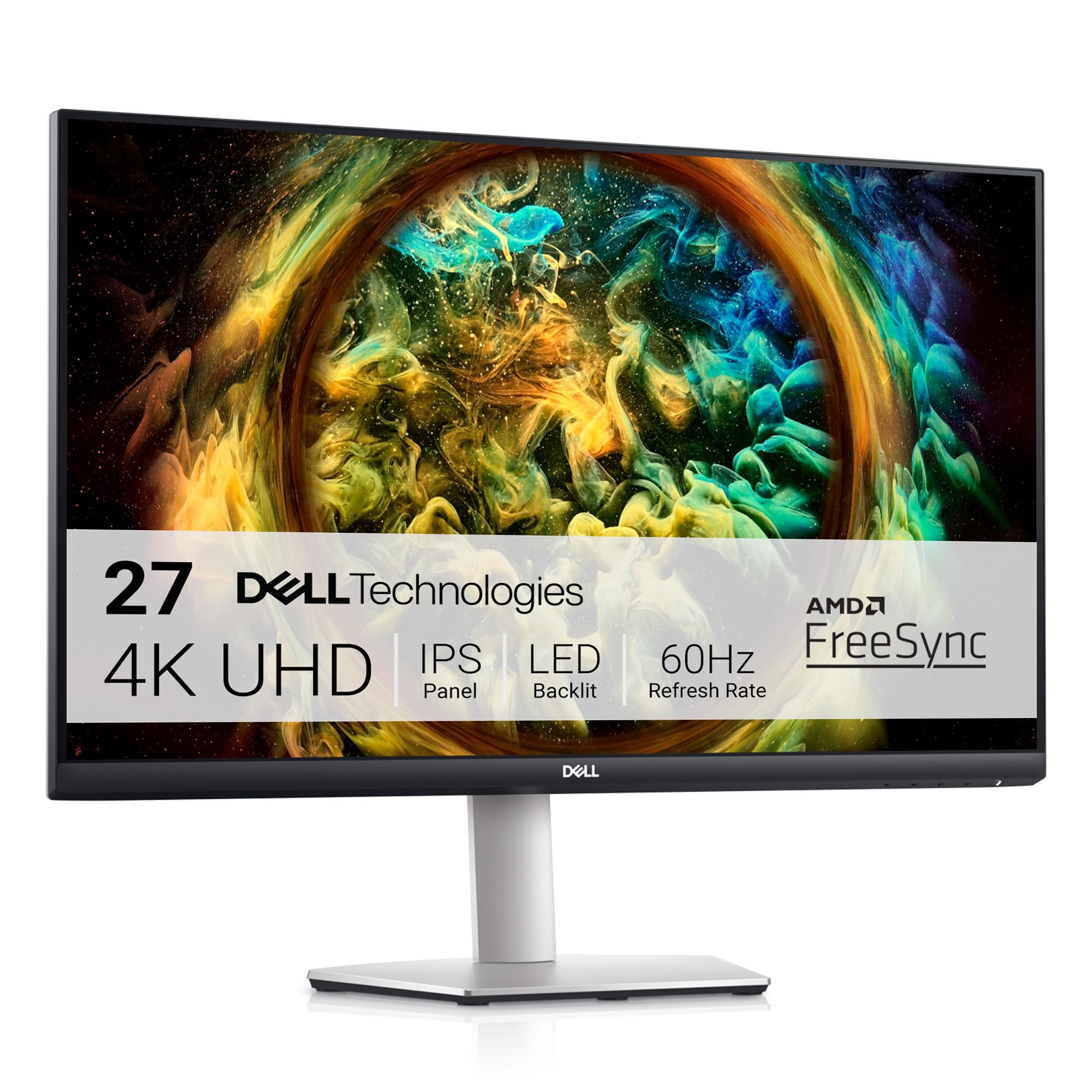 Dell S2721QS 27 Inch 4K UHD Monitor (3840x2160) IPS Display with AMD FreeSync - Ultra Thin Bezel, HDMI & DisplayPort, VESA Mountable Silver Computer Screen for Gaming, Office Work & Home Entertainment