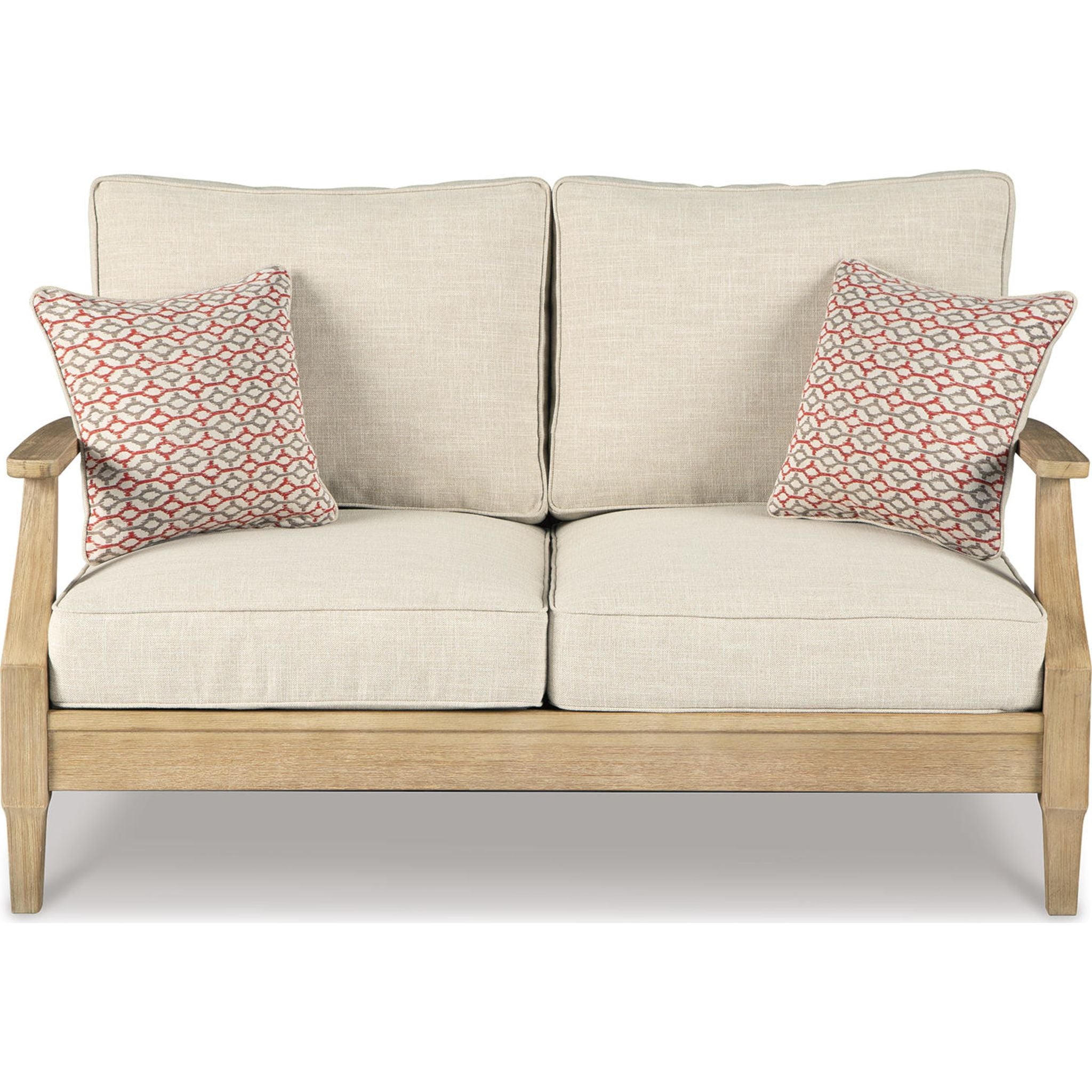 Clare View 3-Piece Outdoor Patio Furniture Set - Wicker Rattan Sofa with Cushions for Garden, Backyard, Poolside & Deck - Weather-Resistant All-Weather Seating Group (Beige)
