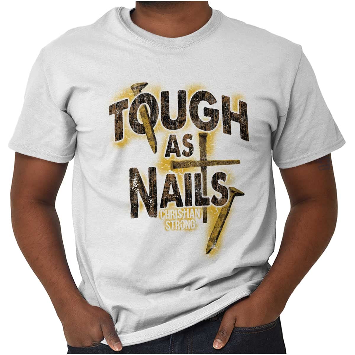 Jesus Graphic T-Shirt for Men - Cross Crucifix Design - Durable & Comfortable Tee - Perfect for Church, Bible Study & Christian Events