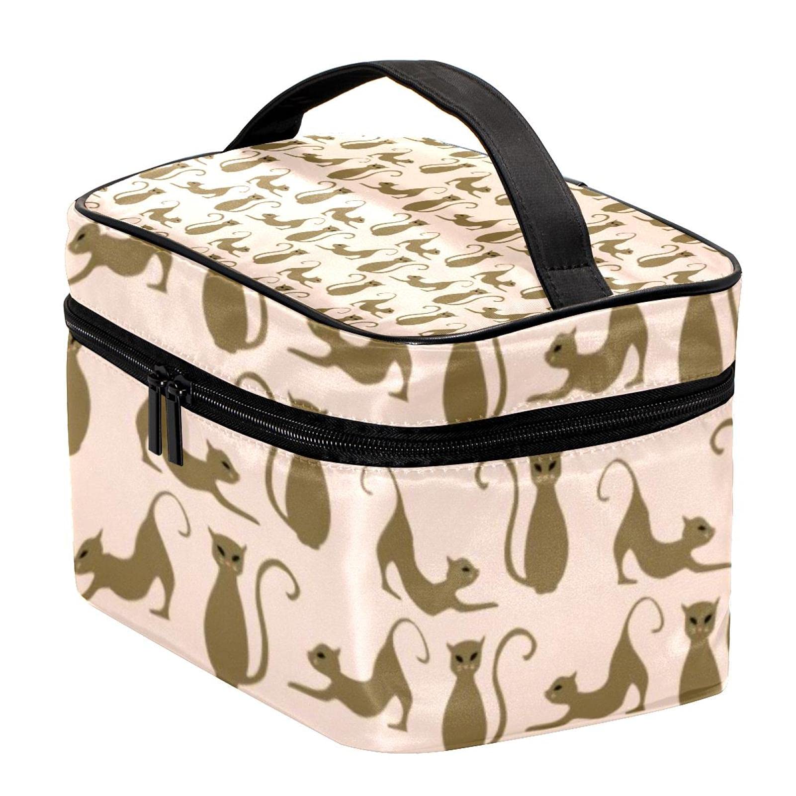 Cute Cats Kittens Pattern Travel Makeup Bag - Large Cosmetic Organizer with Zipper for Women & Girls | Perfect for Travel, Gym, and Daily Essentials Storage