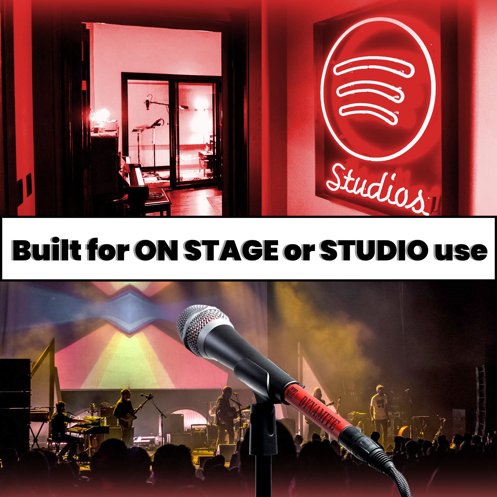 sE Electronics DM1 Dynamite Active In-line Microphone Preamp - 28dB Gain with 2x 20ft XLR Cables & 7-Pack Cable Ties | Professional Studio Recording, Podcasting & Live Sound Enhancement