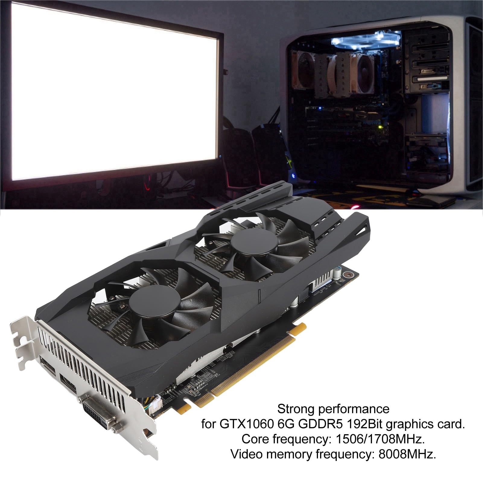 SHYEKYO Gaming Graphics Card for PC - 7680x4320 8K Resolution, Dual Fan Cooling, HDR Support - Perfect for High-End Gaming, Video Editing, and 4K/8K Streaming