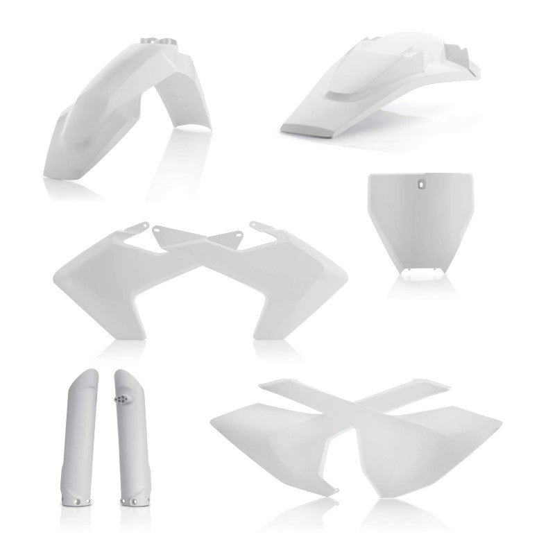 Acerbis Full Plastic Kit for Husqvarna TC125 FC250 FC450 TC250 TX300 FX350 FX450 - White | Durable Replacement Body Kit for Off-Road & Motocross Racing