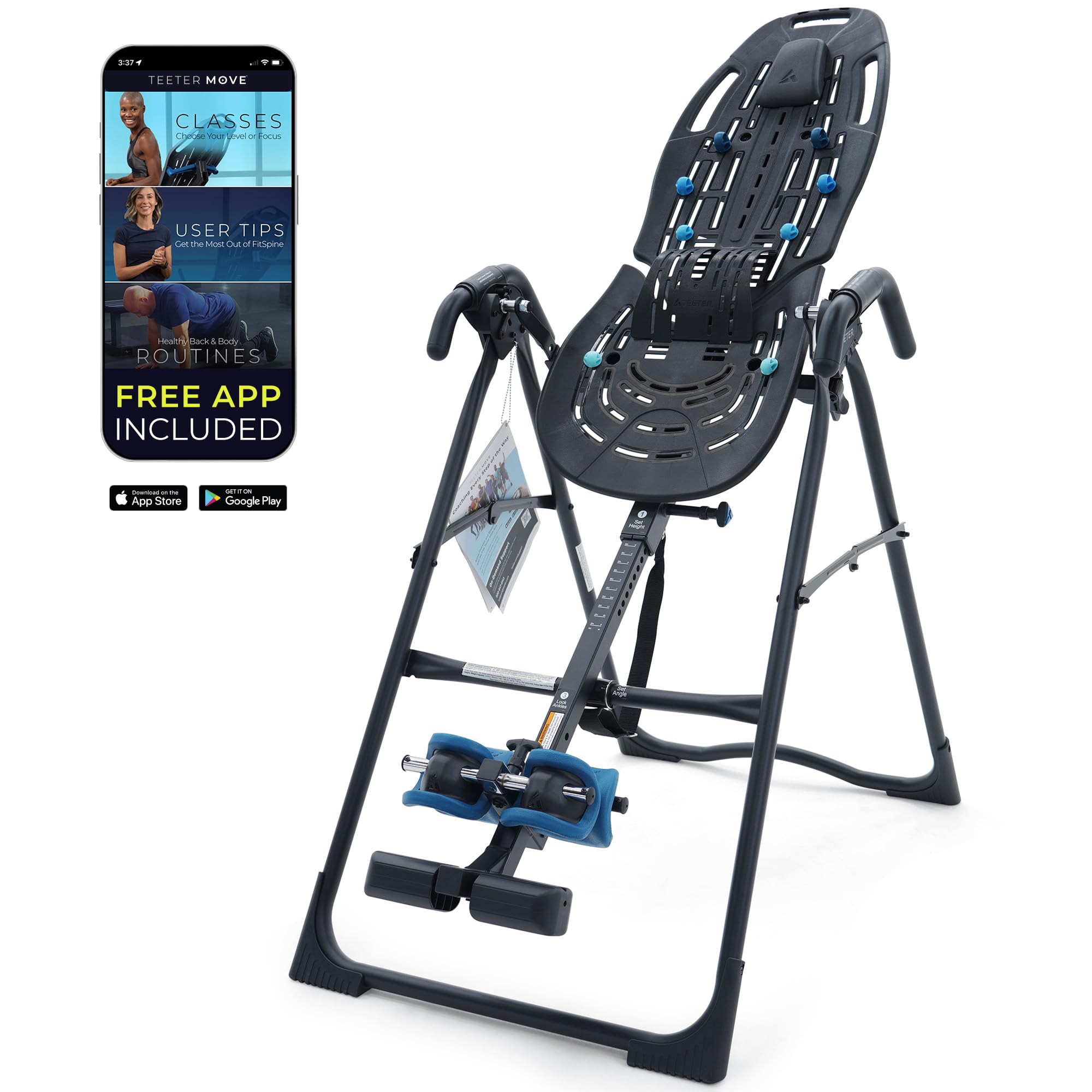 Teeter EP-560 Ltd. Inversion Table for Back Pain Relief - FDA-Registered & UL Safety-Certified - 300 lb Weight Capacity - Home Gym Equipment for Spinal Decompression and Post-Workout Recovery