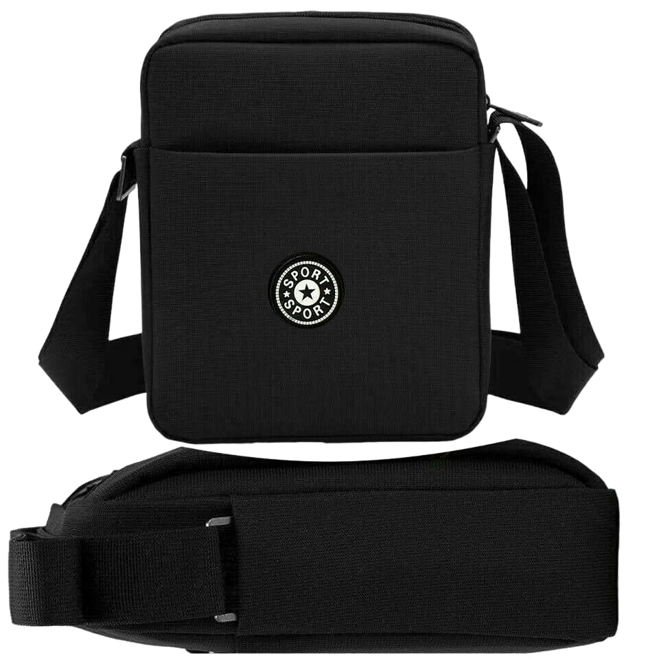 Waterproof Crossbody Shoulder Bag for Men & Women - Durable Messenger Bag for Travel, Work & Daily Use - Black Utility Bag for Commuting, Office & Outdoor Activities