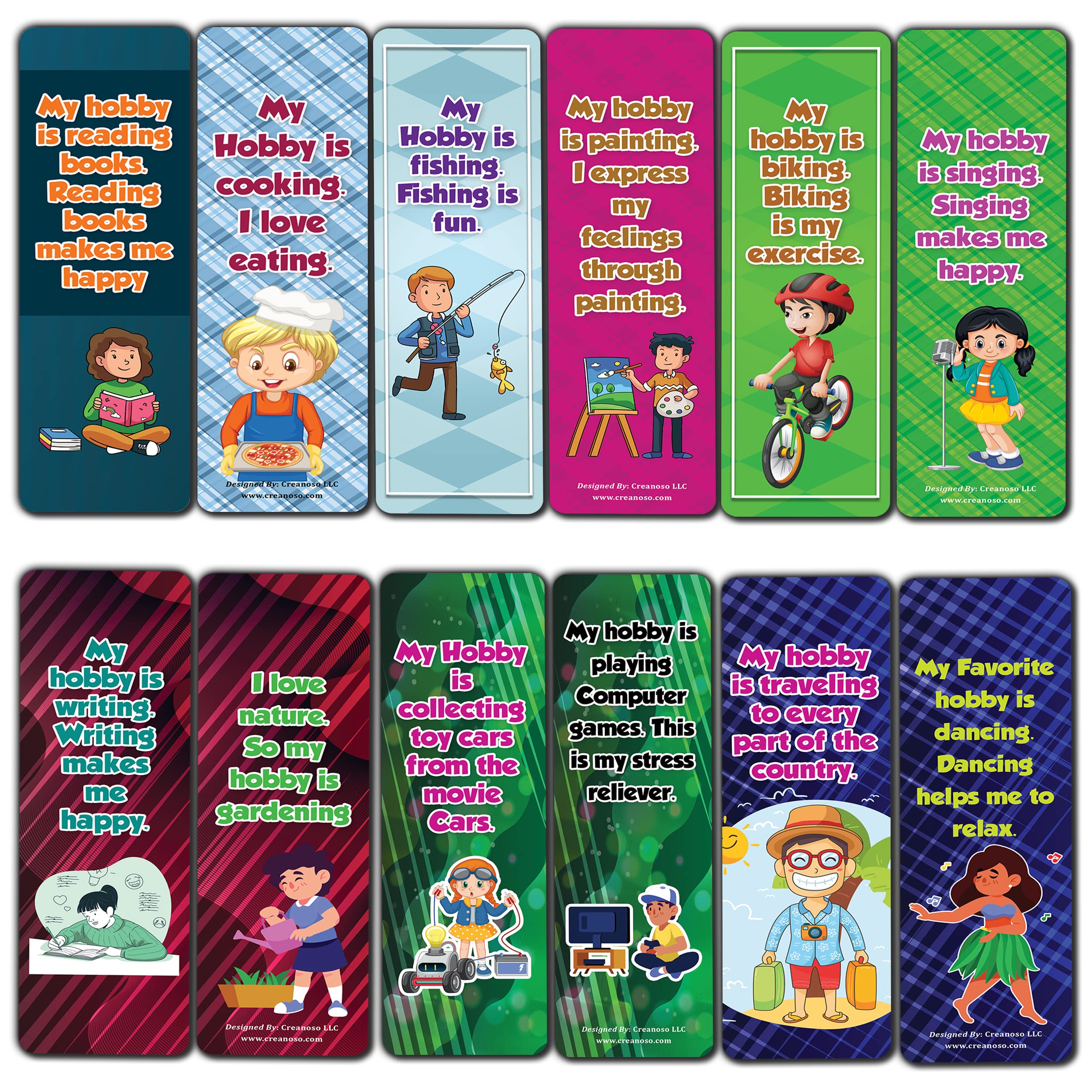 Inspirational Bookmark Set for Adults & Professionals - 12 Motivational Hobby Bookmarks (2 Sets x 6 Cards) - Perfect Reading Accessories for Book Lovers, Office Gifts & Daily Encouragement