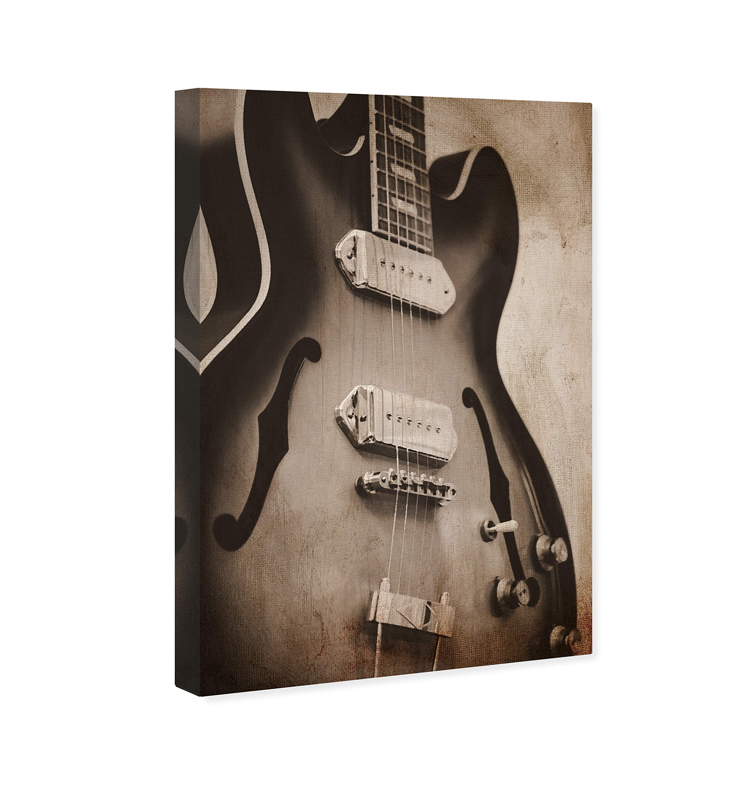 Oliver Gal Artist Co. 'Guitar Days' Music Themed Wall Art Canvas Print - 40x60 Inches Brown & White Home Decor - Perfect for Living Room, Bedroom & Music Studio Decorations