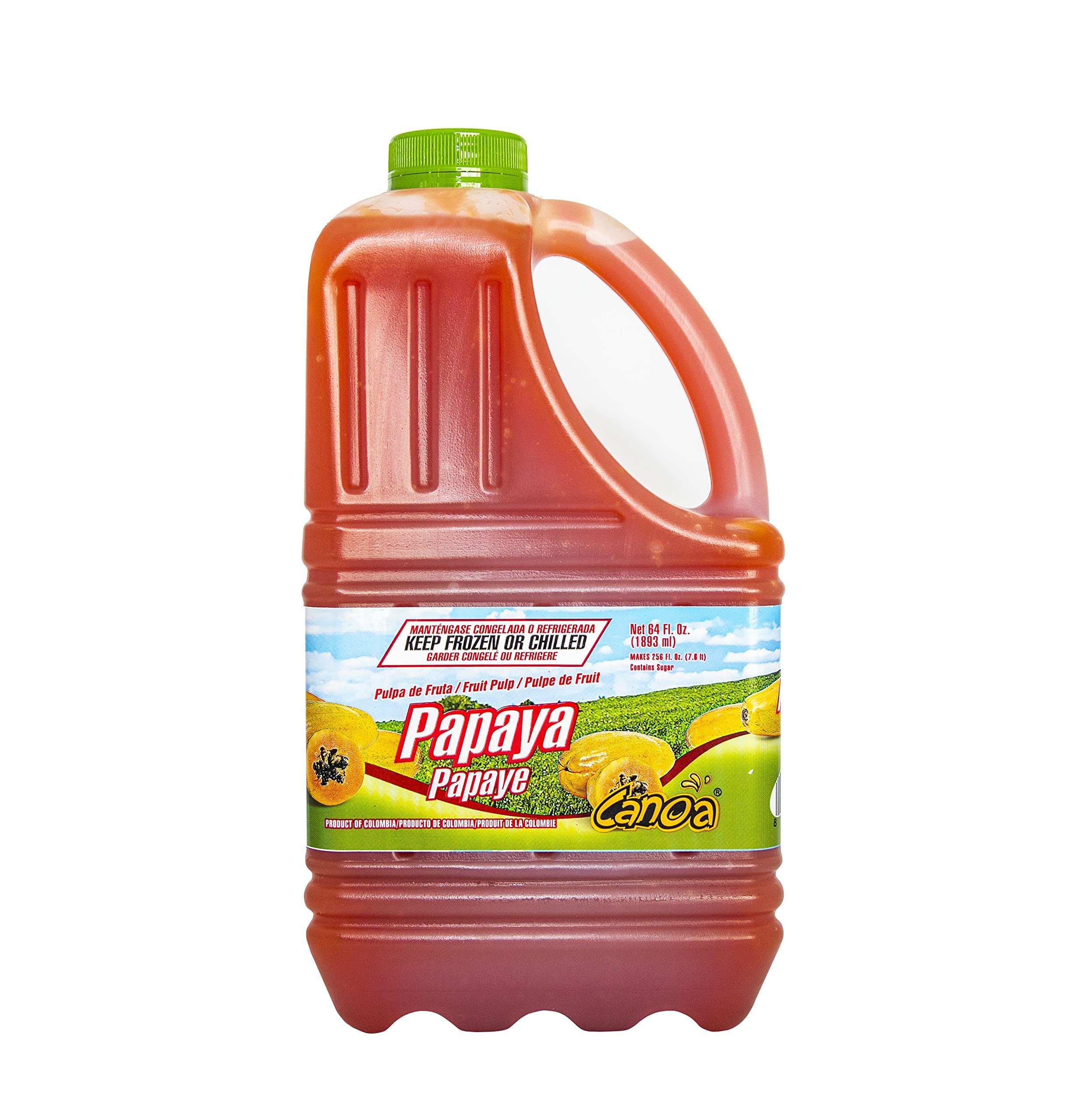 Organic Canoa Fruit Pulp - 100% Natural Real Fruit Puree - 64 Fl Oz (1.89L) - Perfect for Juices, Smoothies, Cocktails, Desserts & Baking - Non-GMO, No Added Sugar - Choose from Tropical Flavors Like Papaya, Mango & More - Great for Home Bars, Cafes & Healthy Snacking