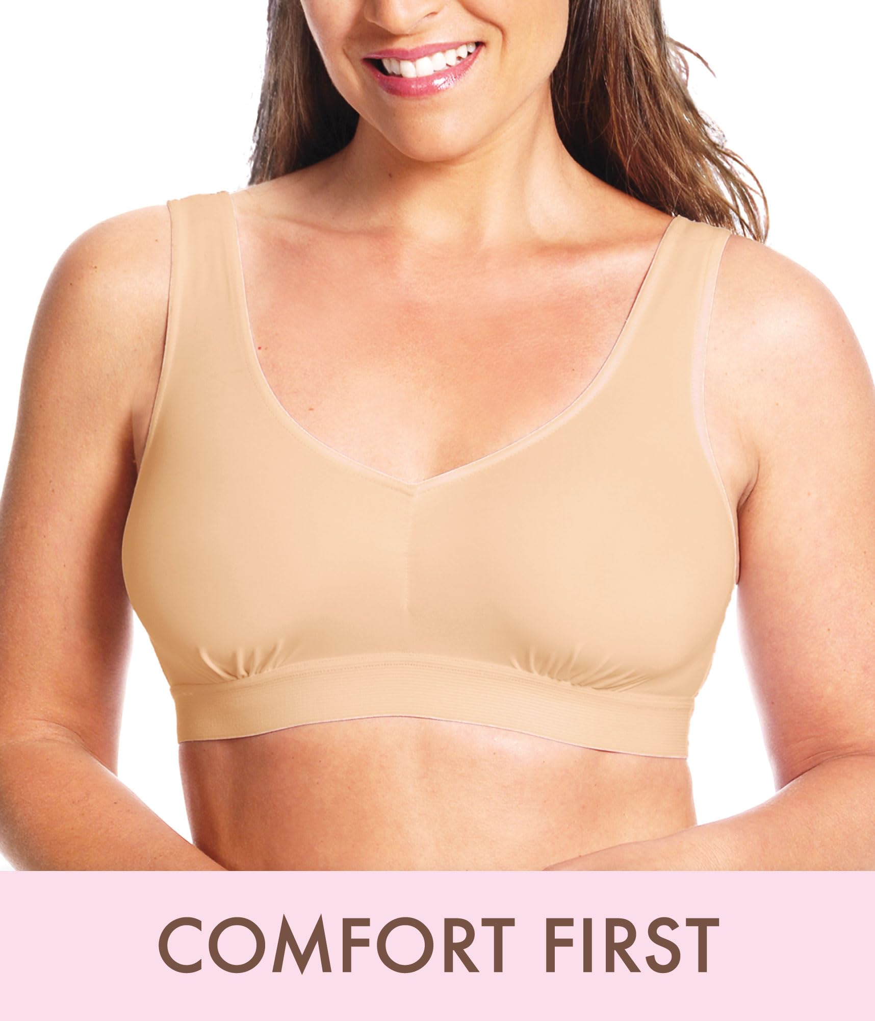 Carole Martin Wireless Comfort Sleep Bra for Women - Soft Slip-On Bralette for Lounge, Yoga & Nightwear - Breathable Support for Relaxation & Sleep