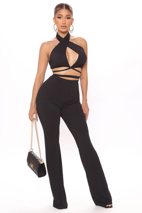 All or Nothing Women's Black Pant Set - Stylish & Comfortable Outfit for Work, Gym & Casual Wear