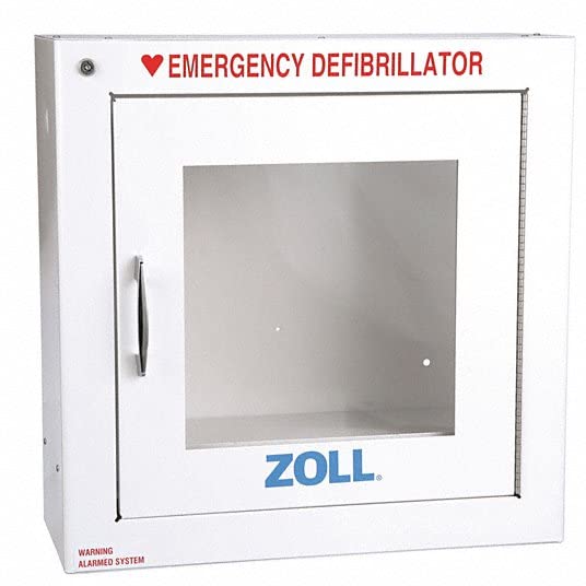 ZOLL AED Plus Standard Size Defibrillator Cabinet with Audible Alarm - White | Wall-Mounted Storage for Emergency Medical Equipment in Hospitals, Schools & Offices
