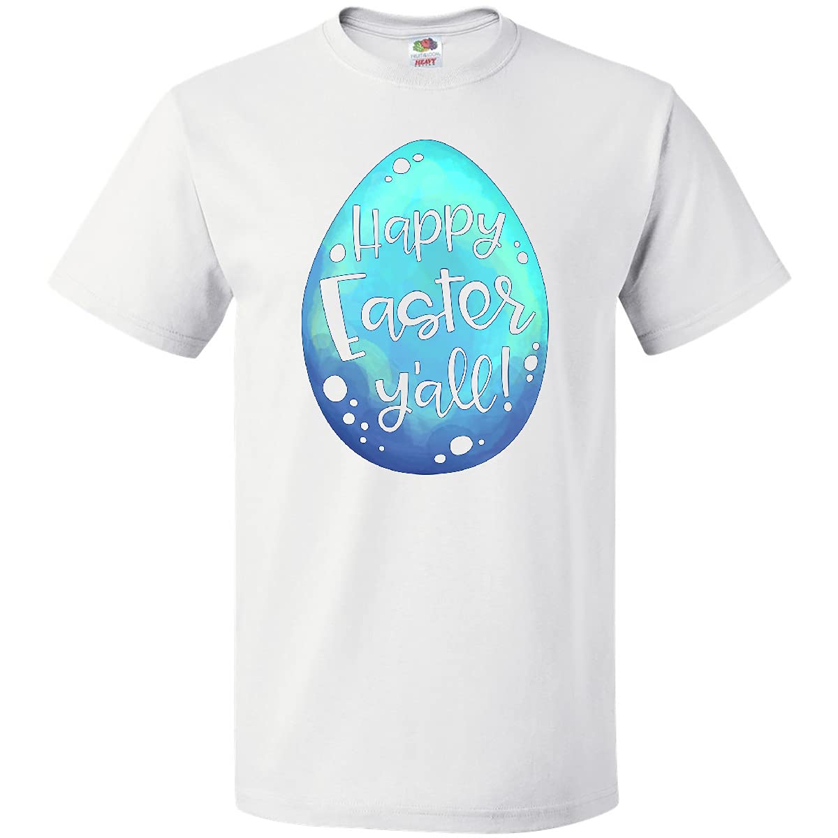 Inktastic Happy Easter Y'all Blue Easter Egg Graphic Adult T-Shirt - Casual Holiday Wear for Easter Celebrations & Spring Parties